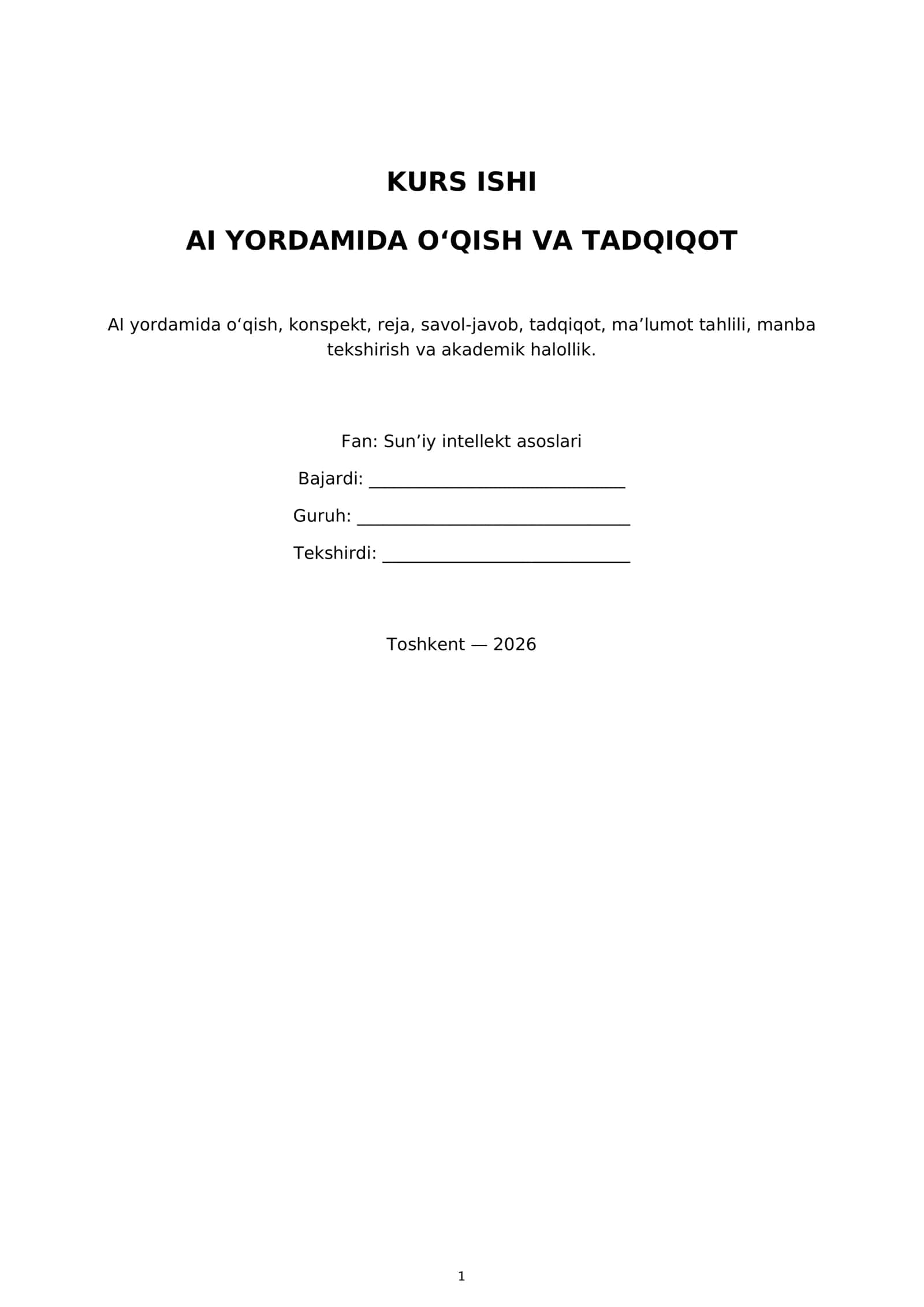 AI YORDAMIDA O‘QISH VA TADQIQOT 1