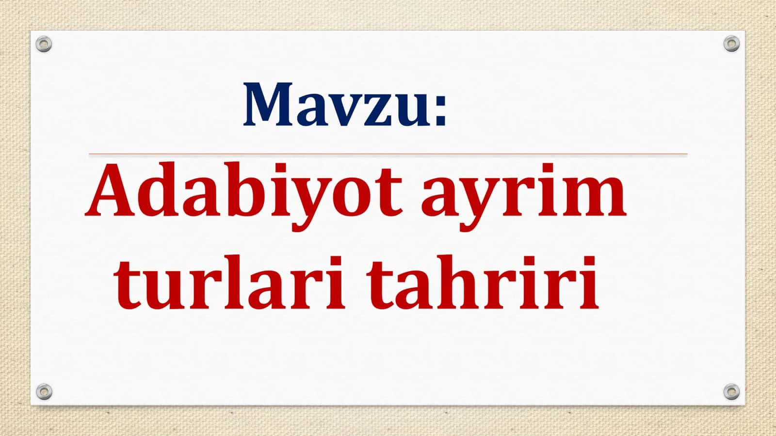 Adabiyot ayrim turlari tahriri 1