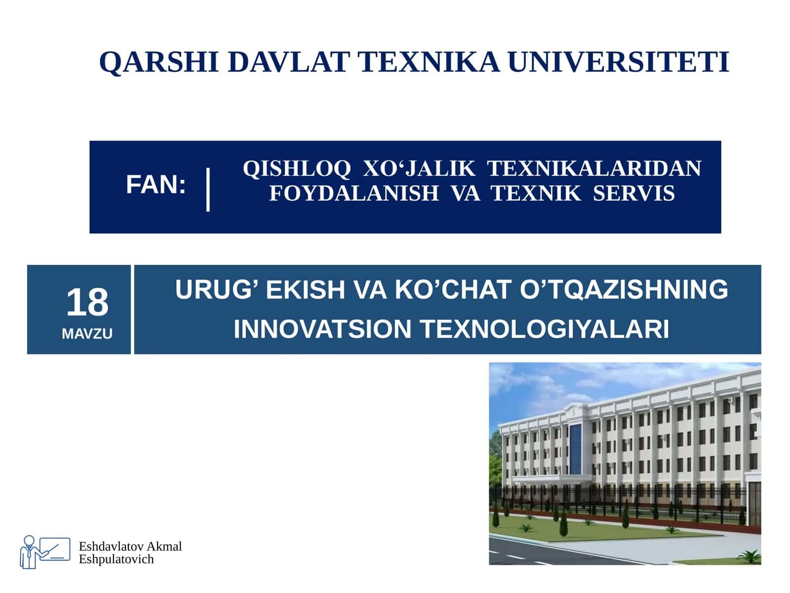 URUG’ EKISH VA KO’CHAT O’TQAZISHNING INNOVATSION TEXNOLOGIYALARI 1