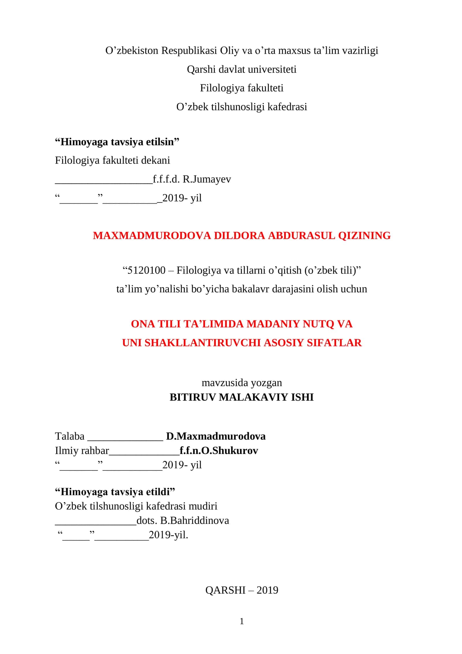 Ona tili ta'limida madaniy nutq va uni shakllantirish xusussiyatlari 1