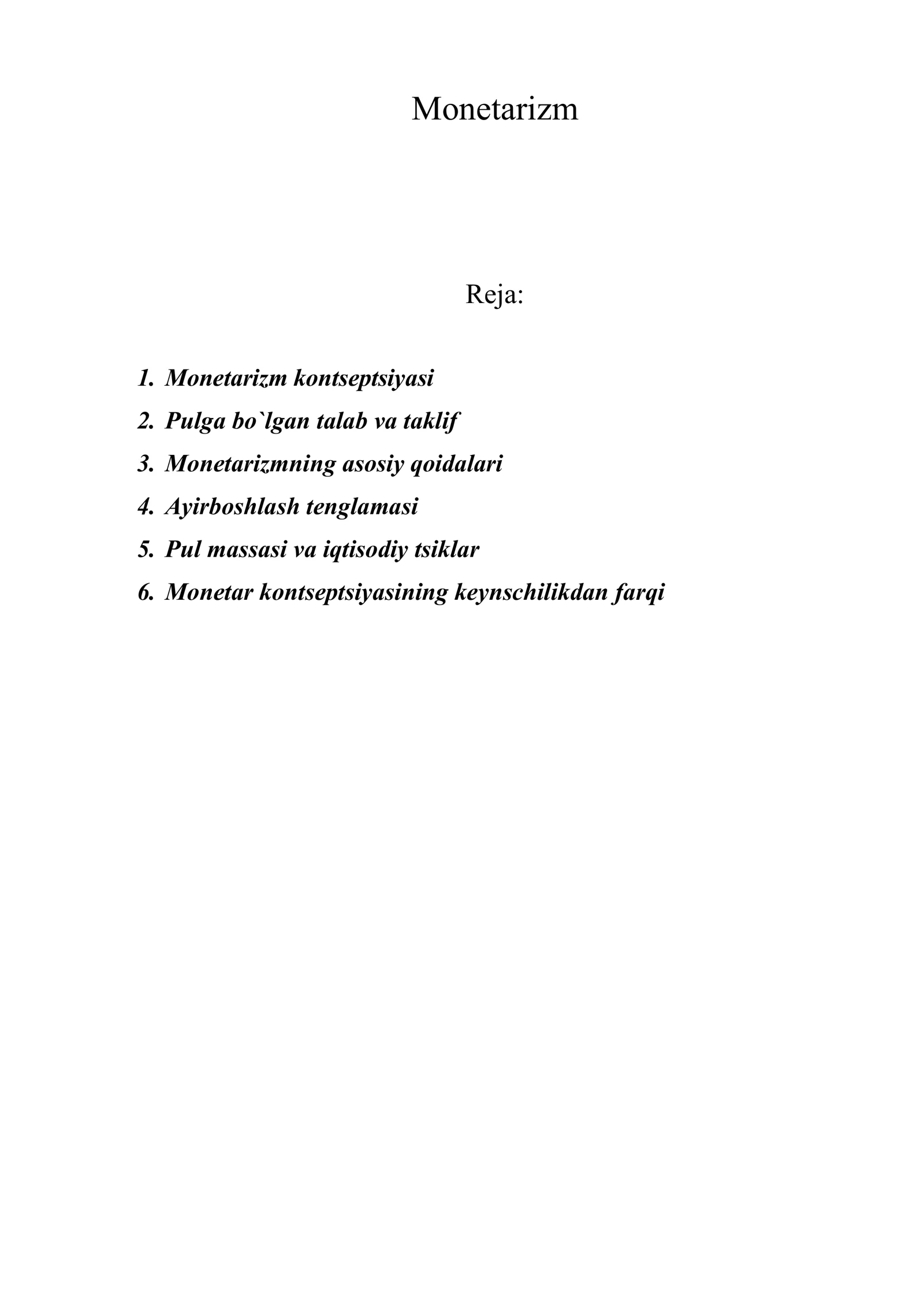 Monetarizm 1