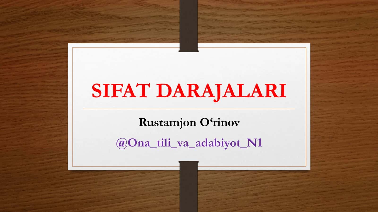 SIFAT DARAJALARI 1