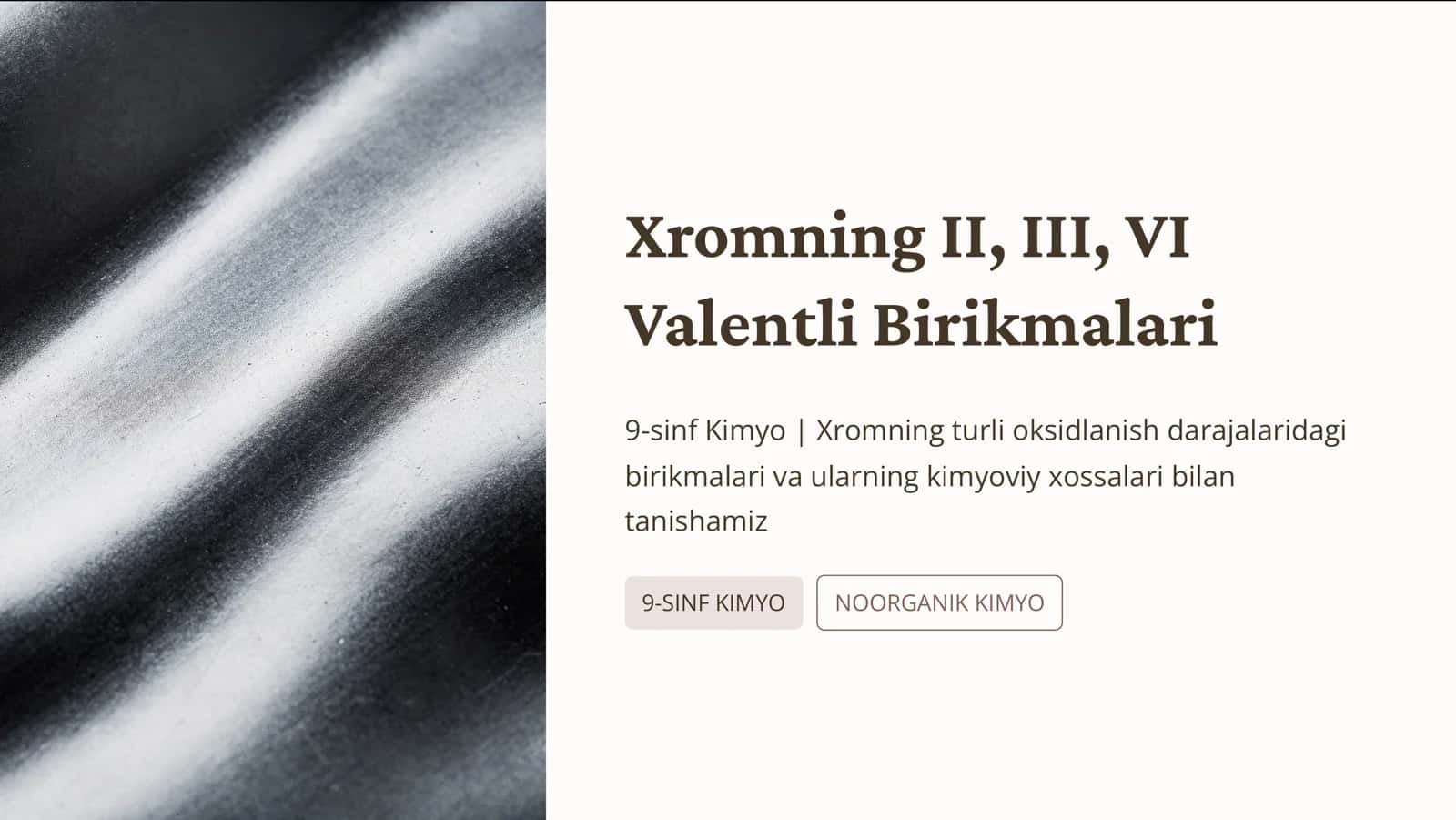 Xromning II, III, VI Valentli Birikmalari 1