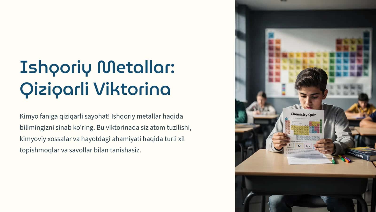 Ishqoriy Metallar Viktorina 1