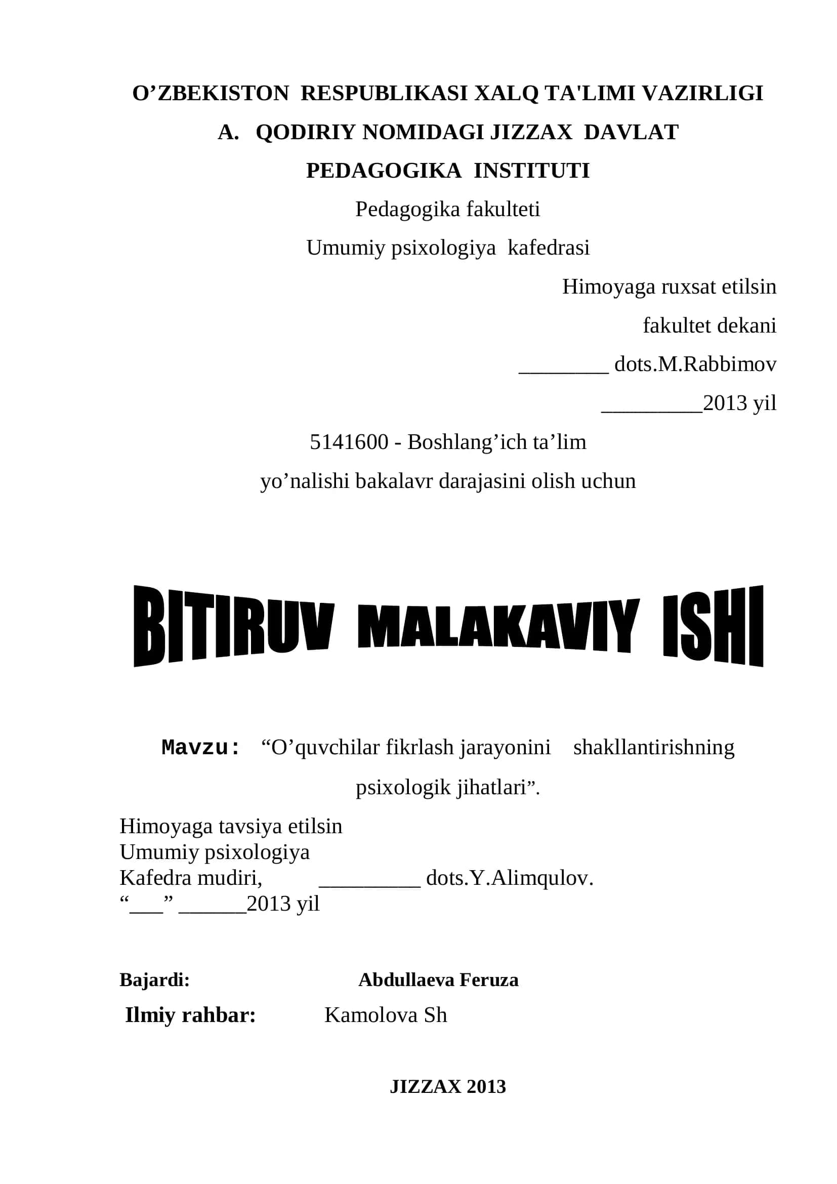 O’quvchilar fikrlash jarayonini shakllantirishning psixologik jihatlari 1
