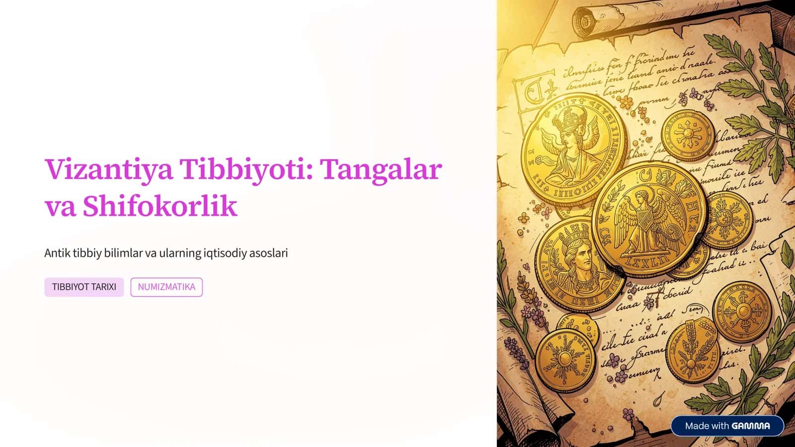 Vizantiya Tibbiyotida Tangalar va Shifokorlik 1