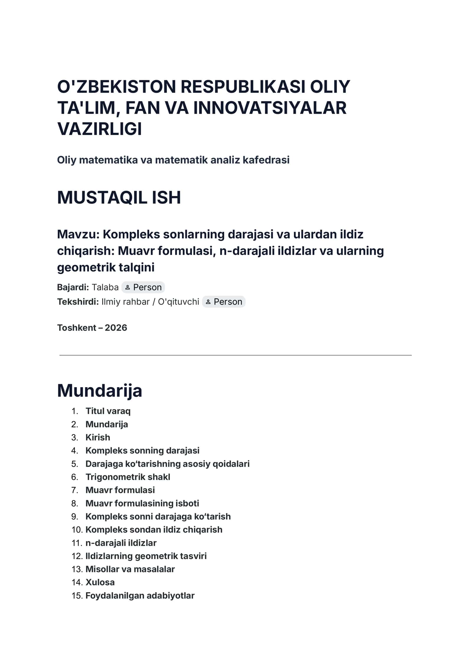 Oliy matematika va matematik analiz kafedrasi 1