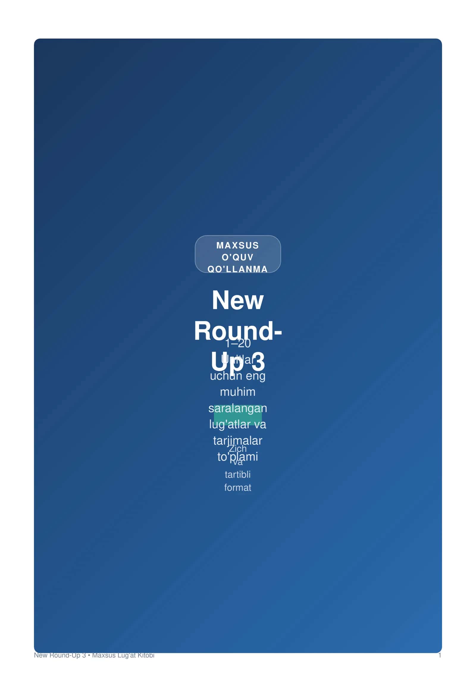 NEW ROUND UP 3  DICTIONARY UZBEK RUS TARJIMA O'QILISHI BOR 1