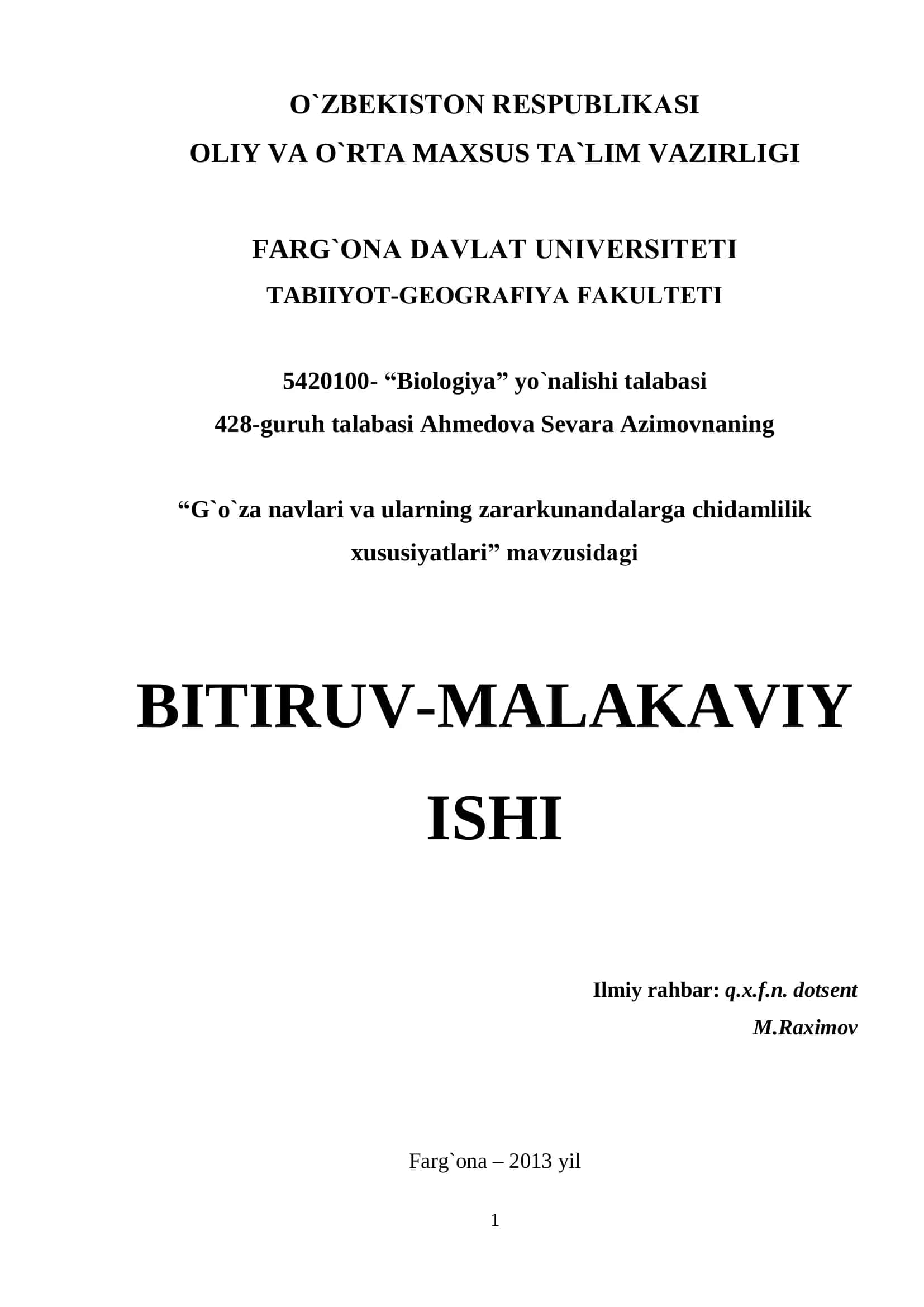 G`o`za navlari va ularning zararkunandalarga chidamlilik xususiyatlari 1