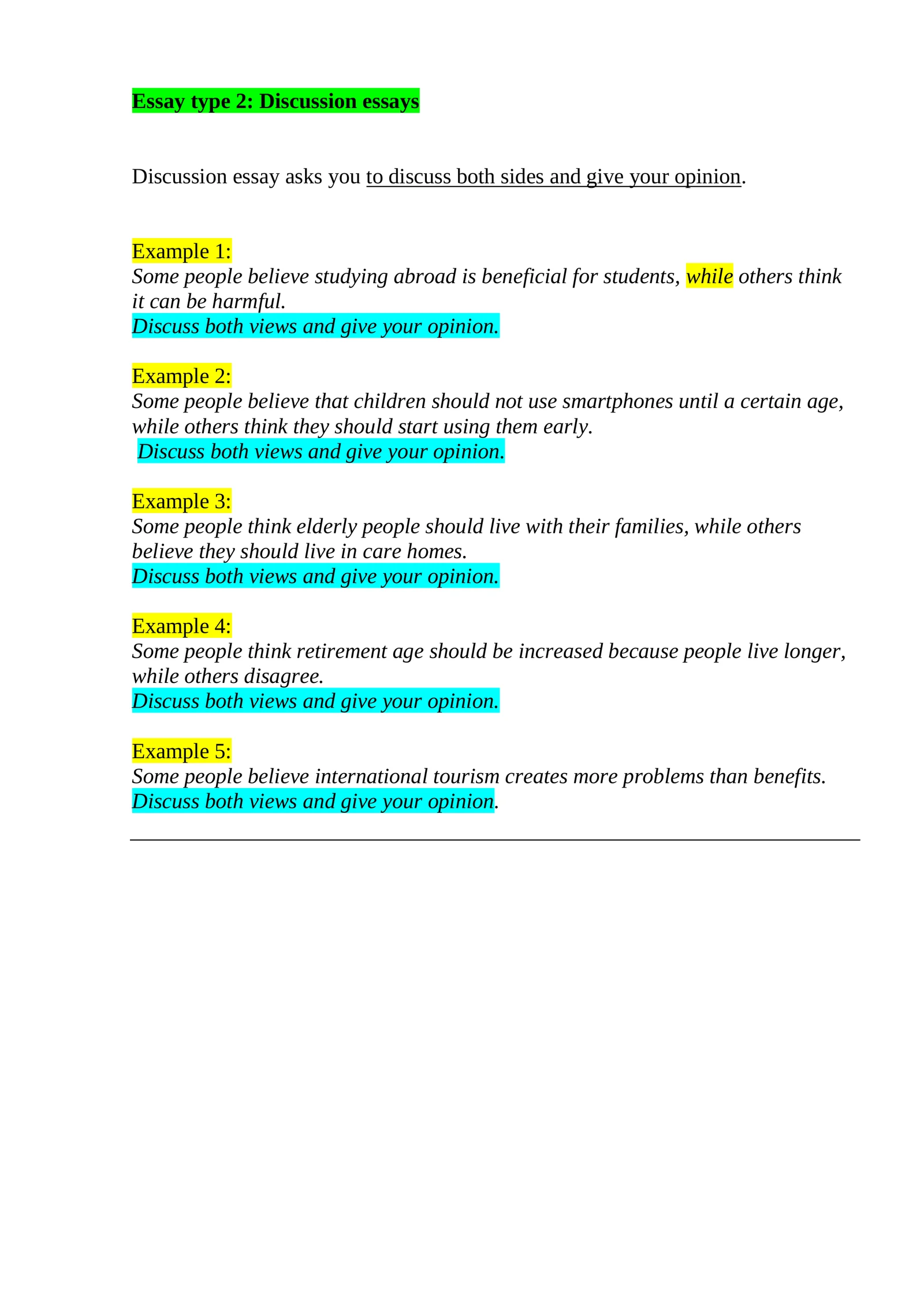 Discussion essays 1