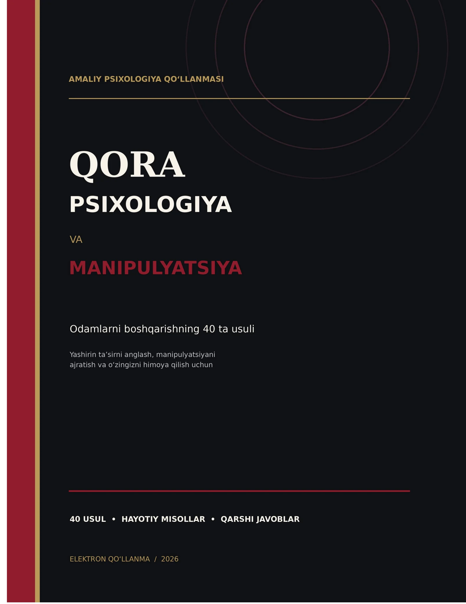 Qora psixologiya va manipulyatsiya: Odamlarni boshqarishning 40 ta usuli 1