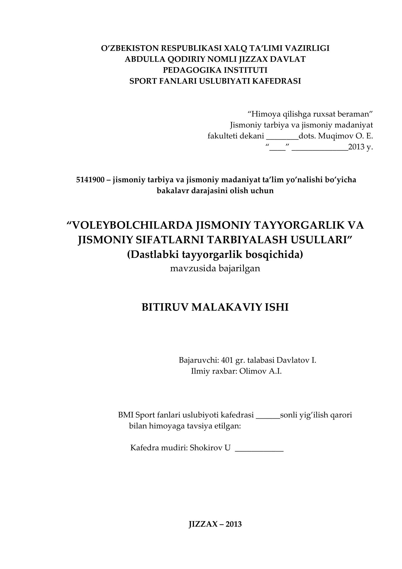 VOLEYBOLCHILARDA JISMONIY TAYYORGARLIK VA JISMONIY SIFATLARNI TARBIYALASH USULLARI 1