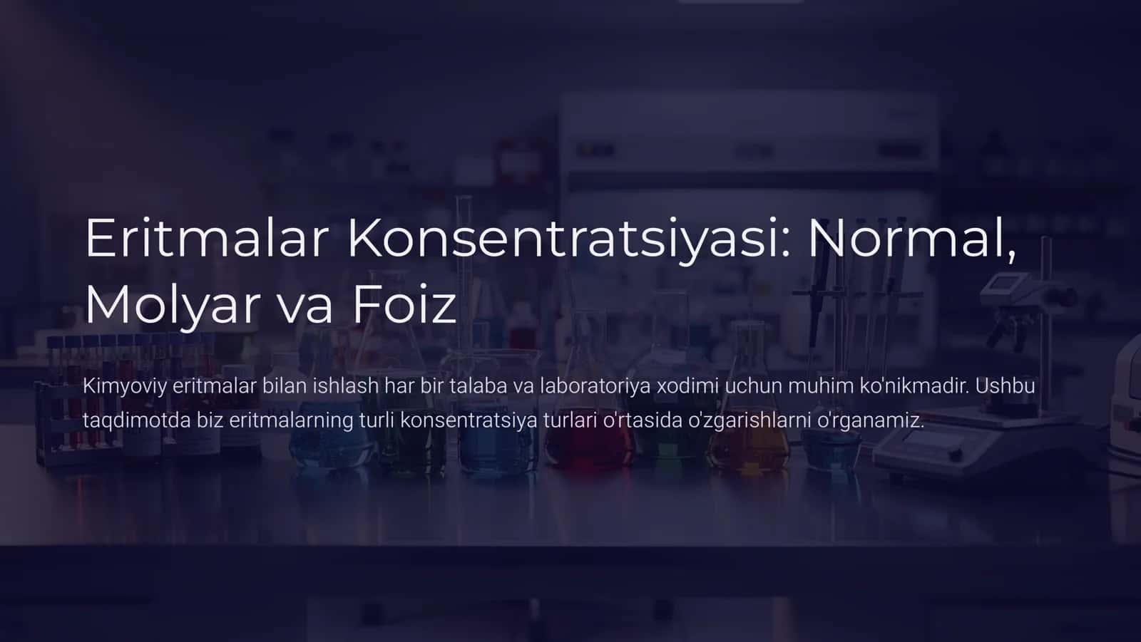 Eritmalar Konsentratsiyasi 1