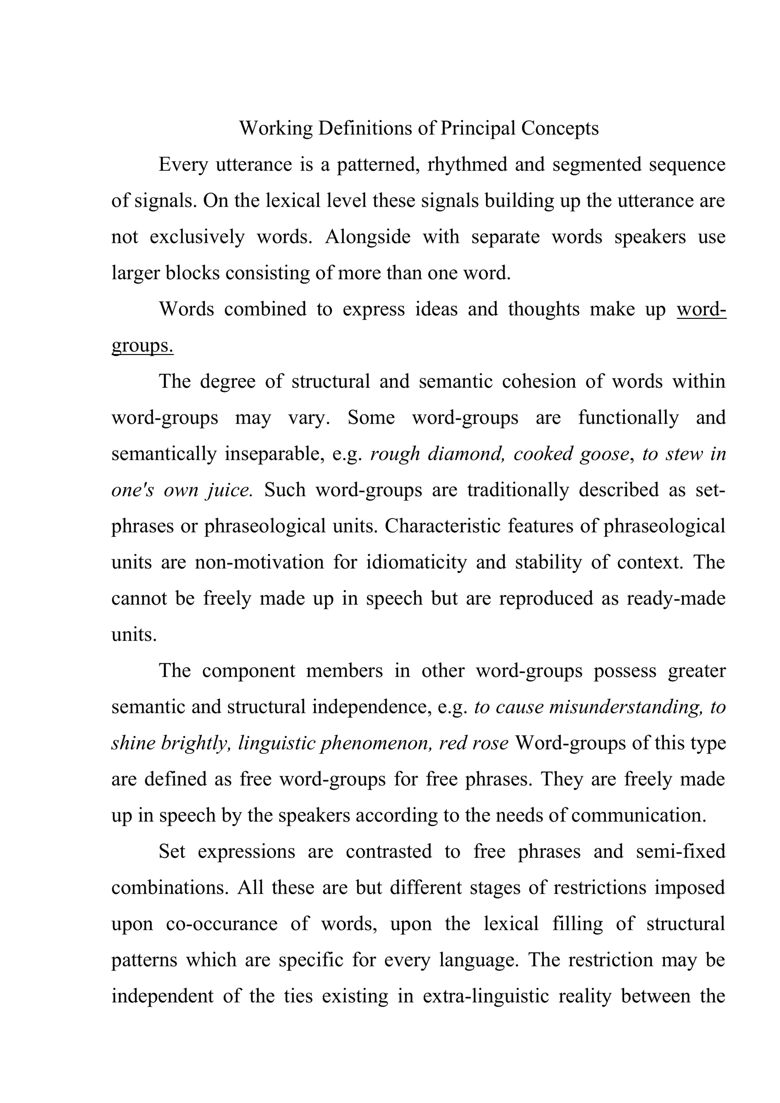 Free word-groups 2