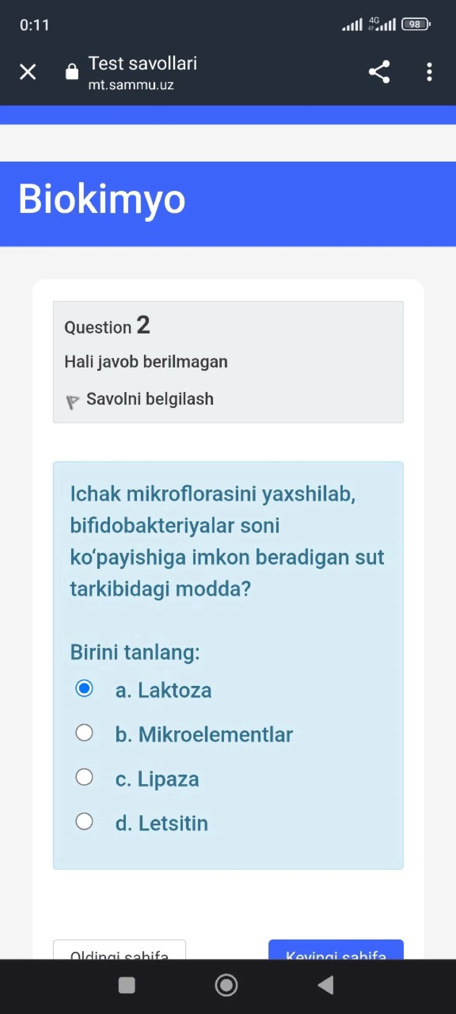 SamDTU Modul testlar 2