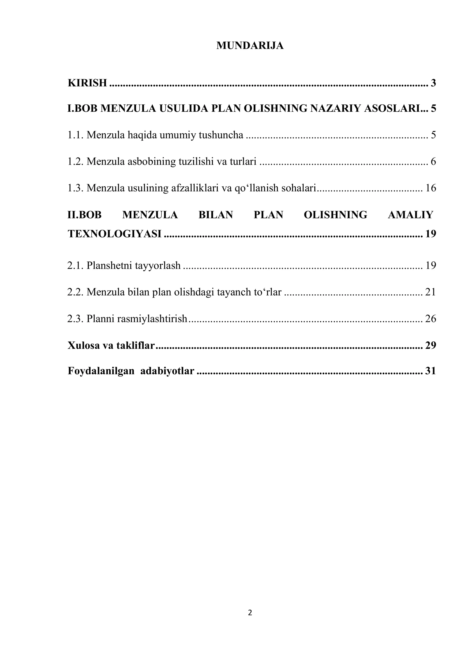 Menzula bilan plan olish 2