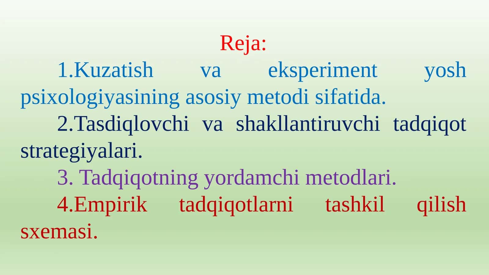 YOSH PSIXOLOGIYASINING TADQIQOT METODLARI. 2