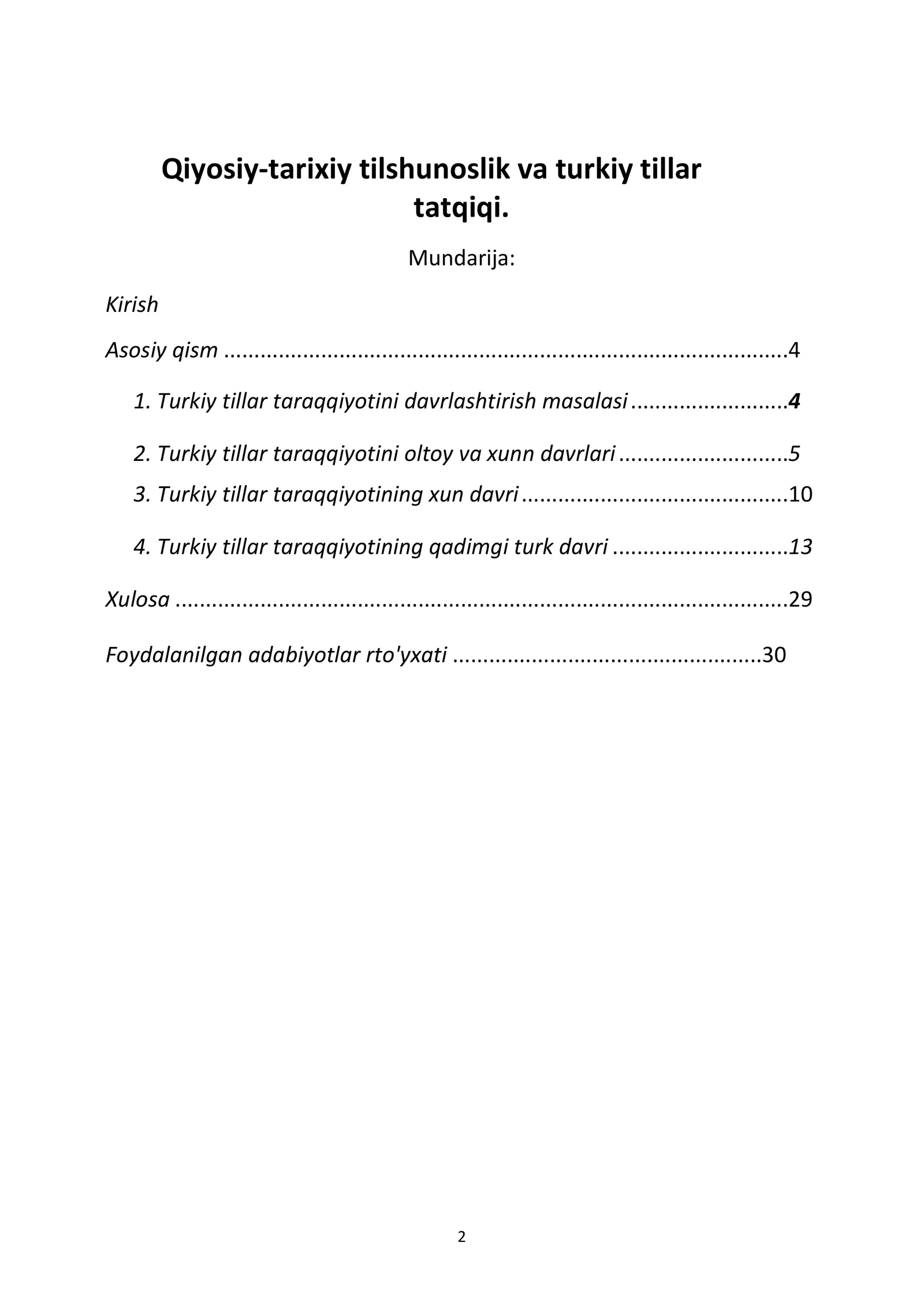 Filologiya va tillarni òqitish (òzbek tili) sirtqi 4-kurs 22-01 guruh talabasi ning ishlagan kurs ishi 2