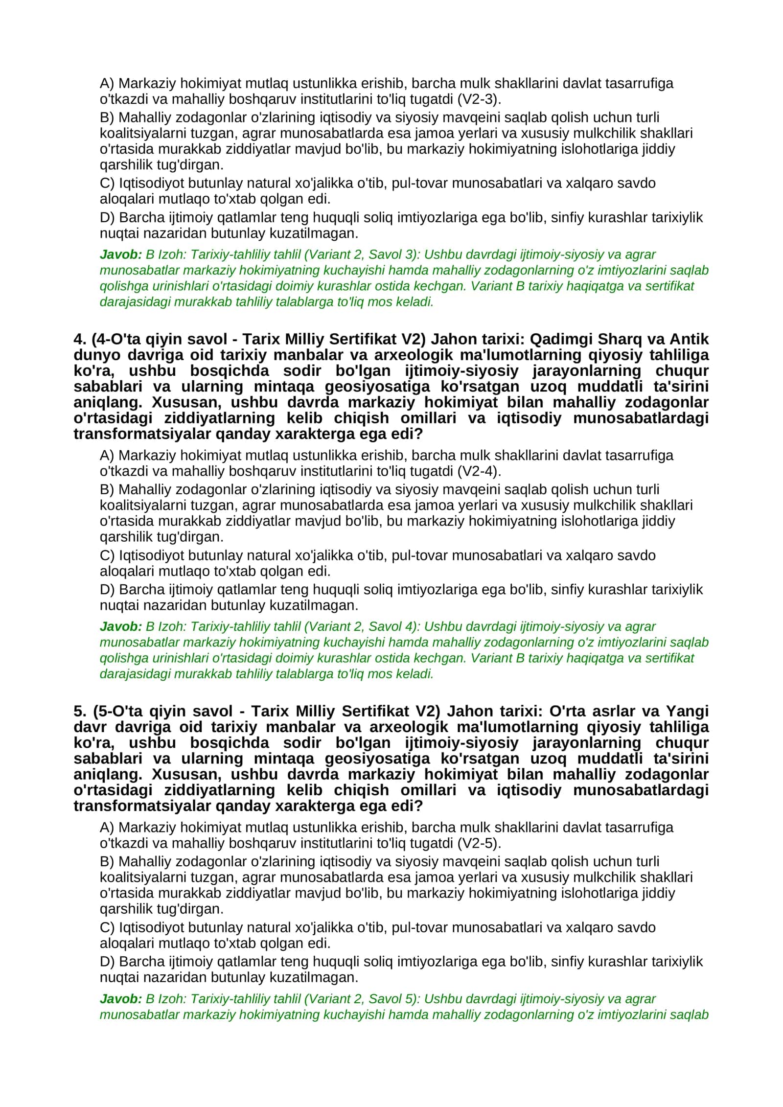 Milliy Sertifikat Testlari O'ta Qiyin / Advanced 2