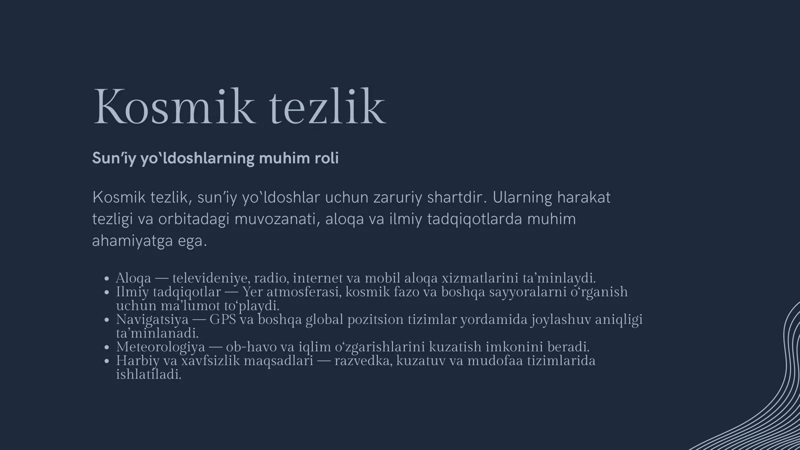 Kosmik tezliklar 2