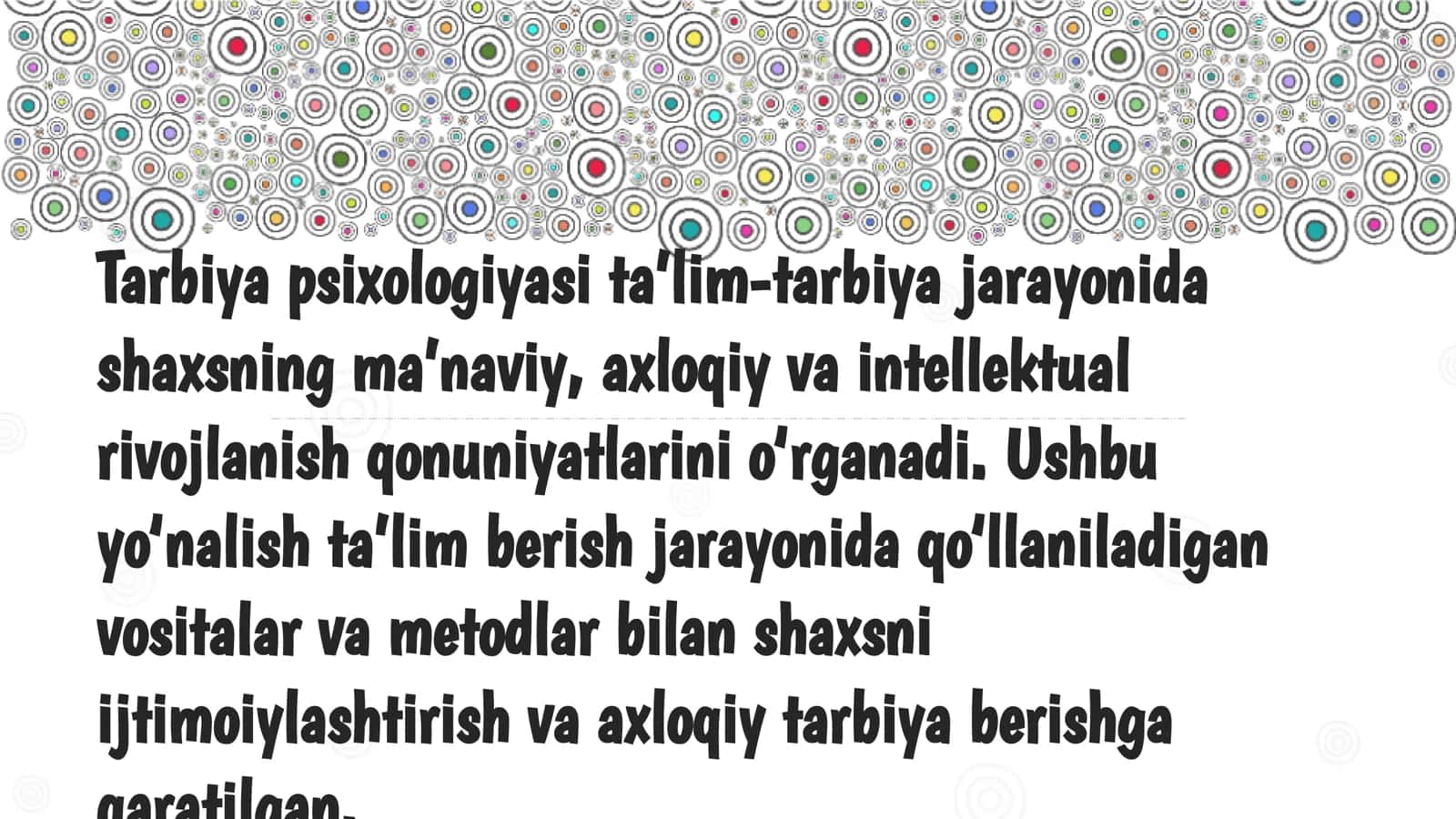 Tarbiya psixologiyasi Maqsadli vositalari va metodlari 2
