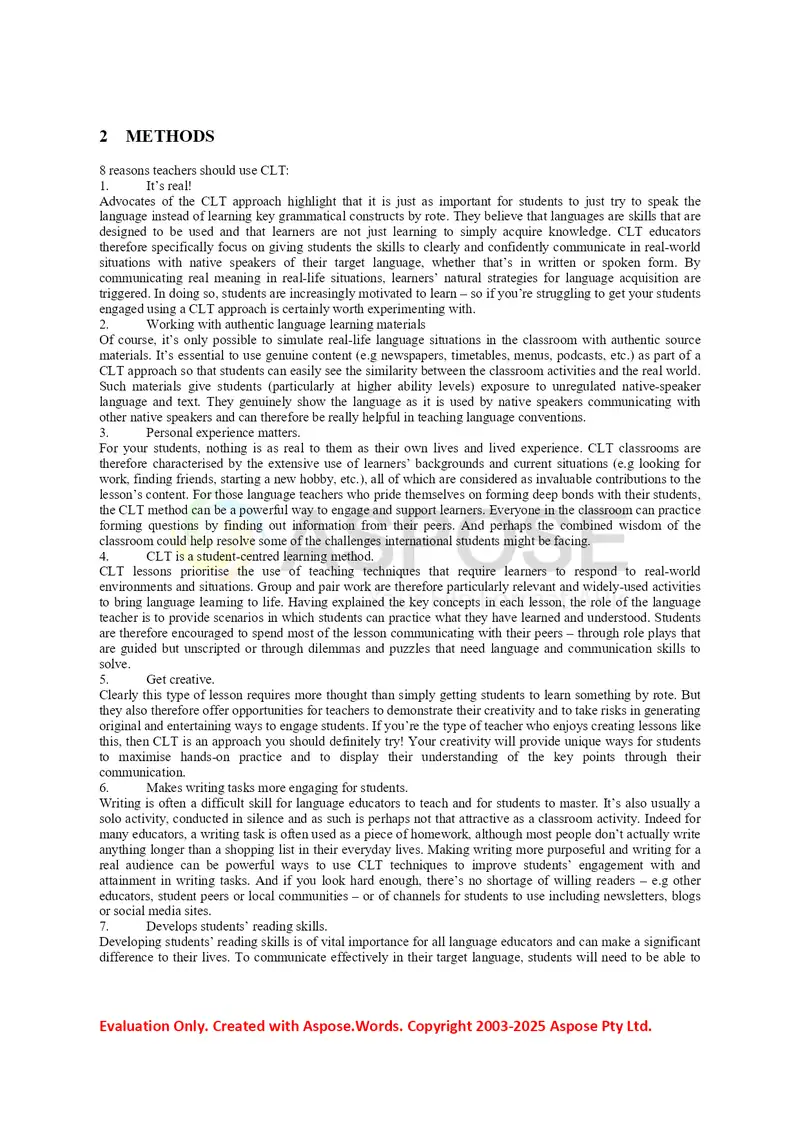 INNOVATIVE TEACHING METHODS COMMUNICATIVE LANGUAGE TEACHING 2