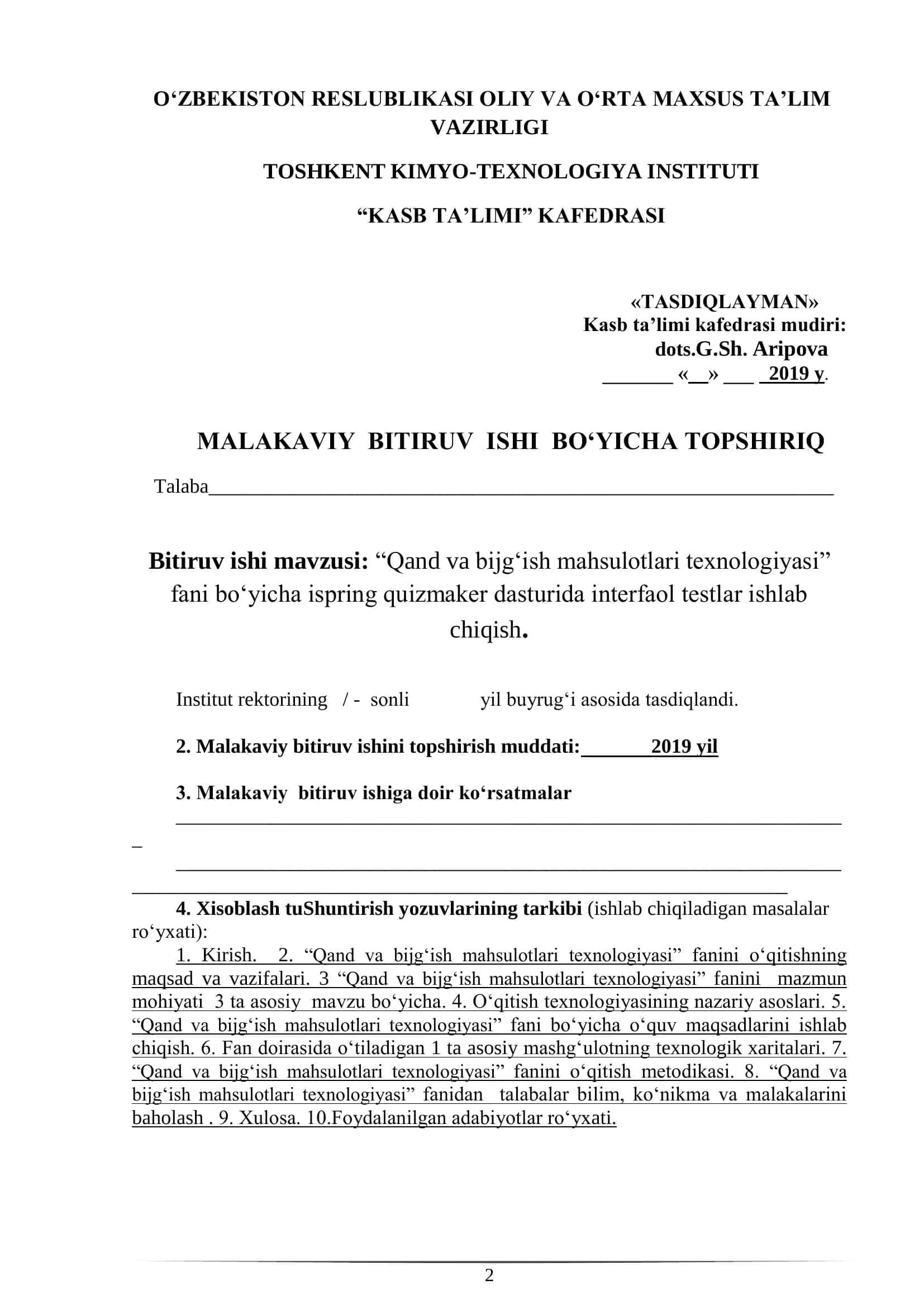 QAND VA BIJG‘ISH MAHSULOTLARI TEXNOLOGIYASI 2