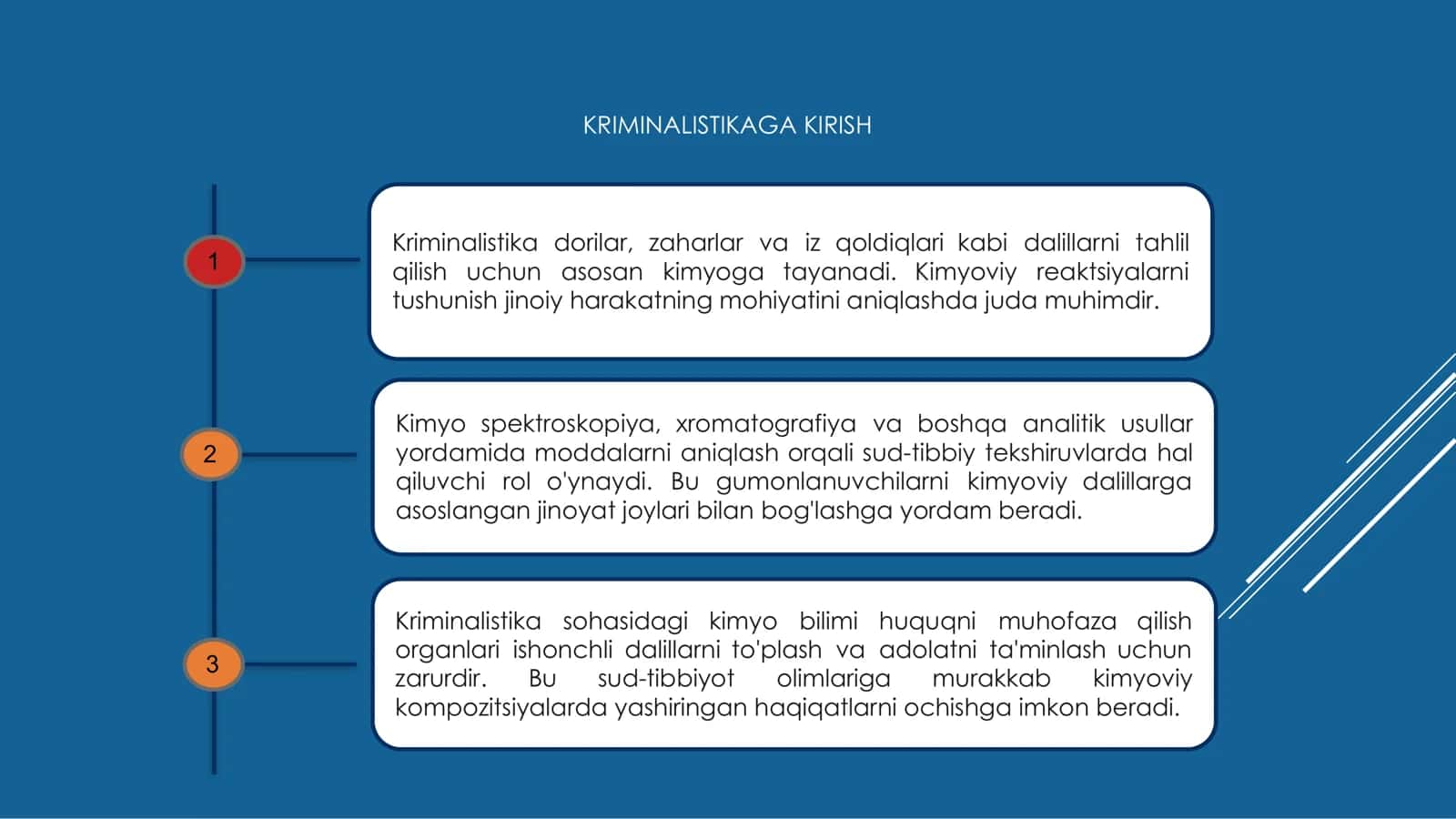 Kriminalistikada kimyoning o’rni 2
