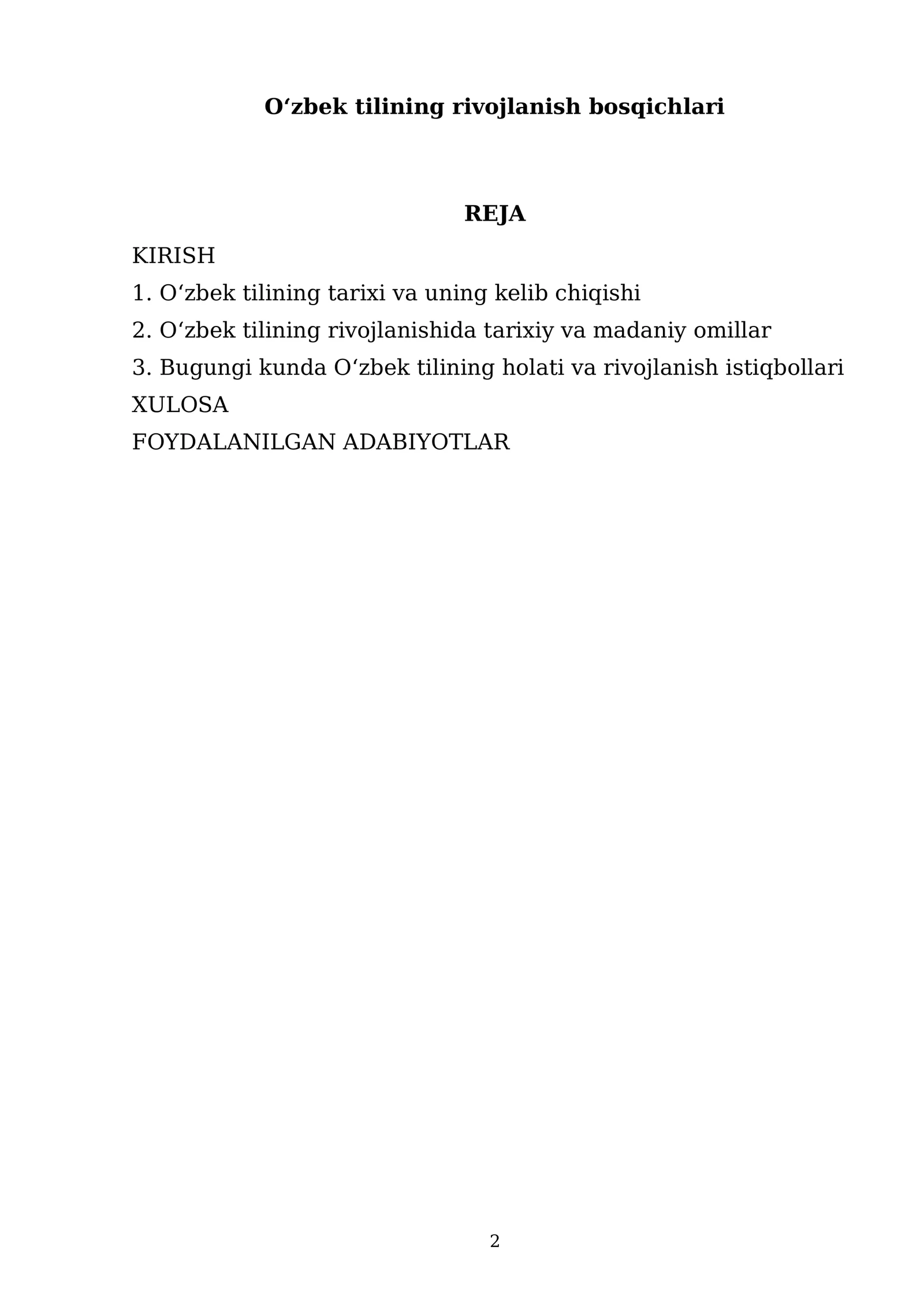 Oʻzbek tilining rivojlanish bosqichlari 2
