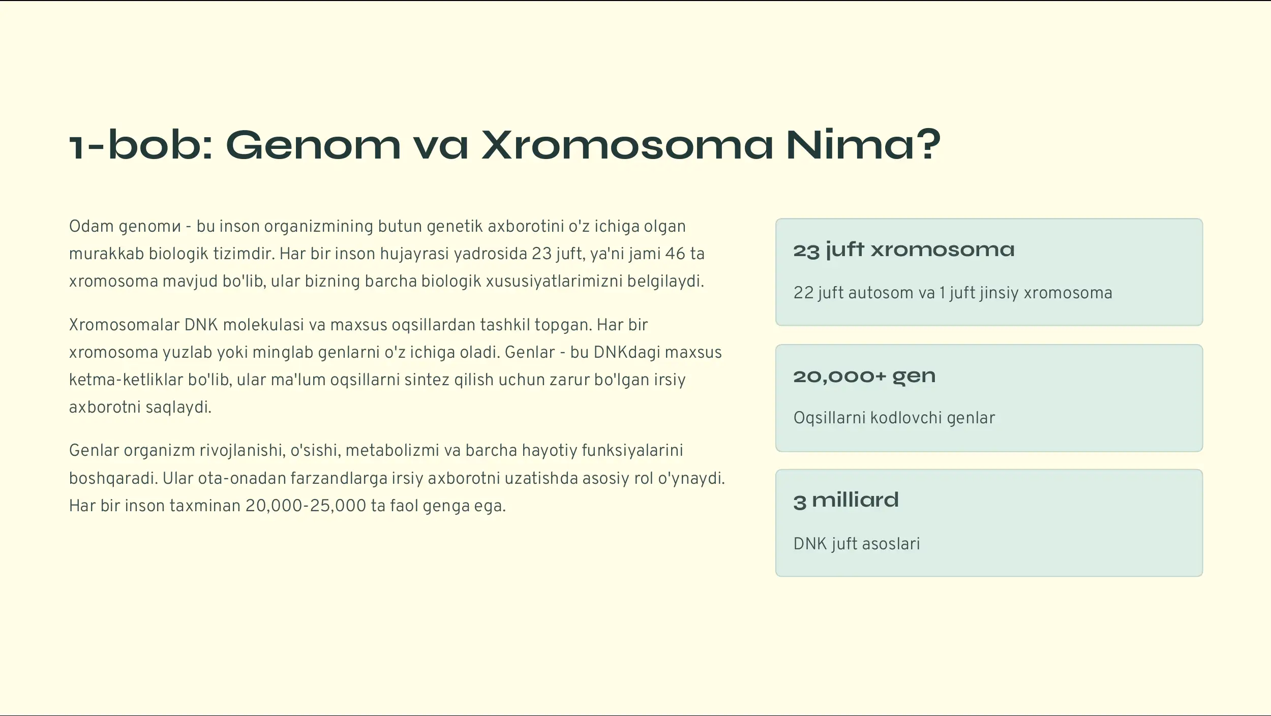 Genom va Xromosoma Nima? 2