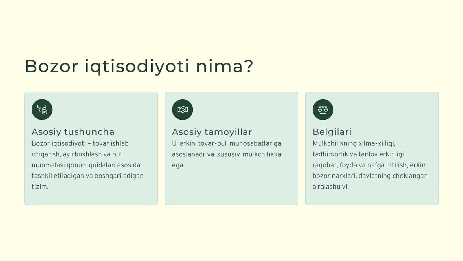 Bozor iqtisodiyotini tartibga solish 2