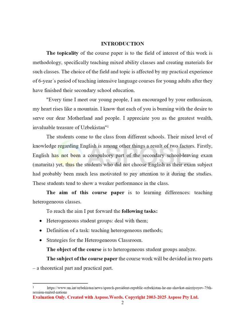 LEARNER DIFFERENCES: TEACHING HETEROGENEOUS CLASSES 2