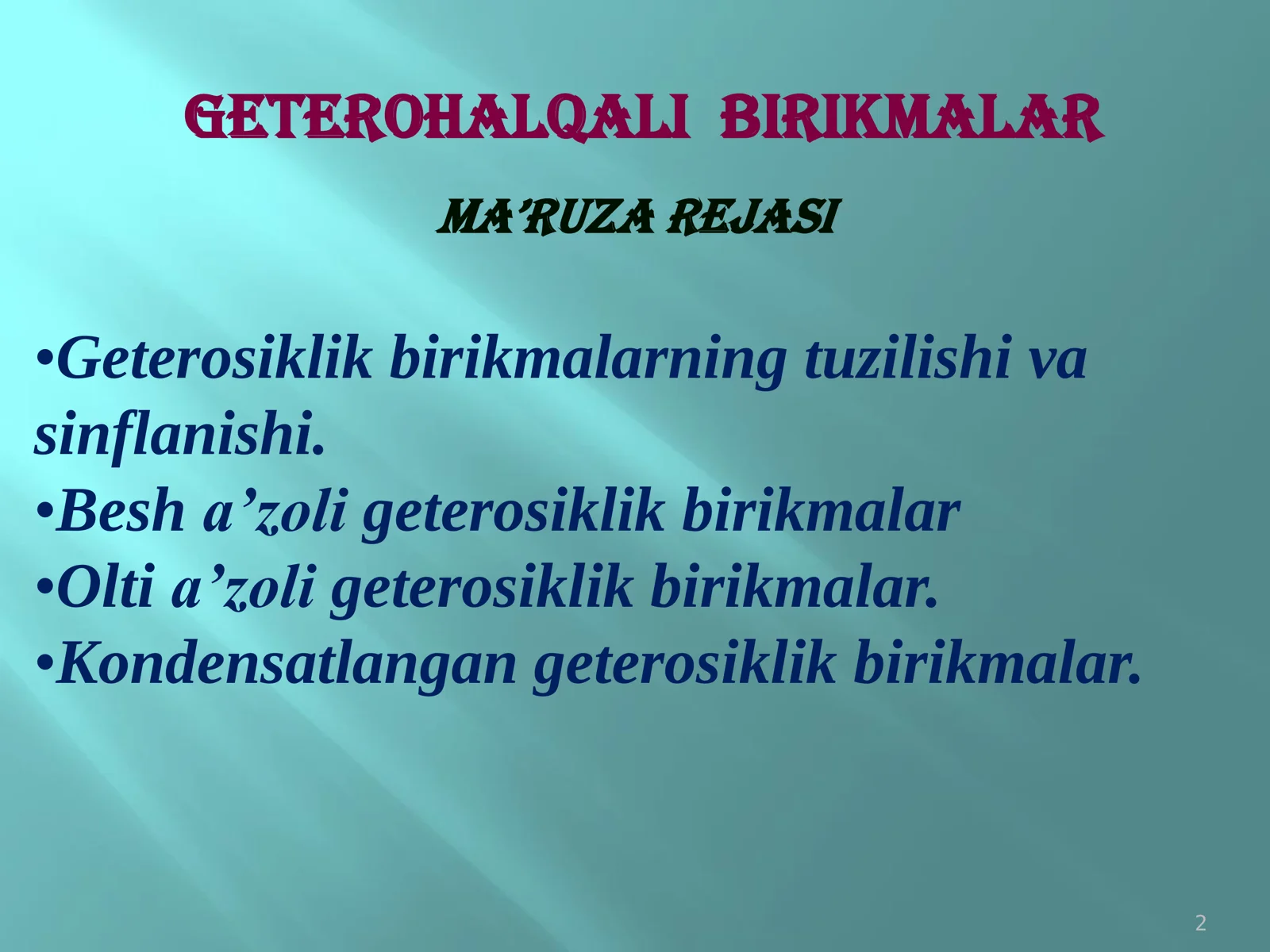 GETEROHALQALI BIRIKMALAR 2