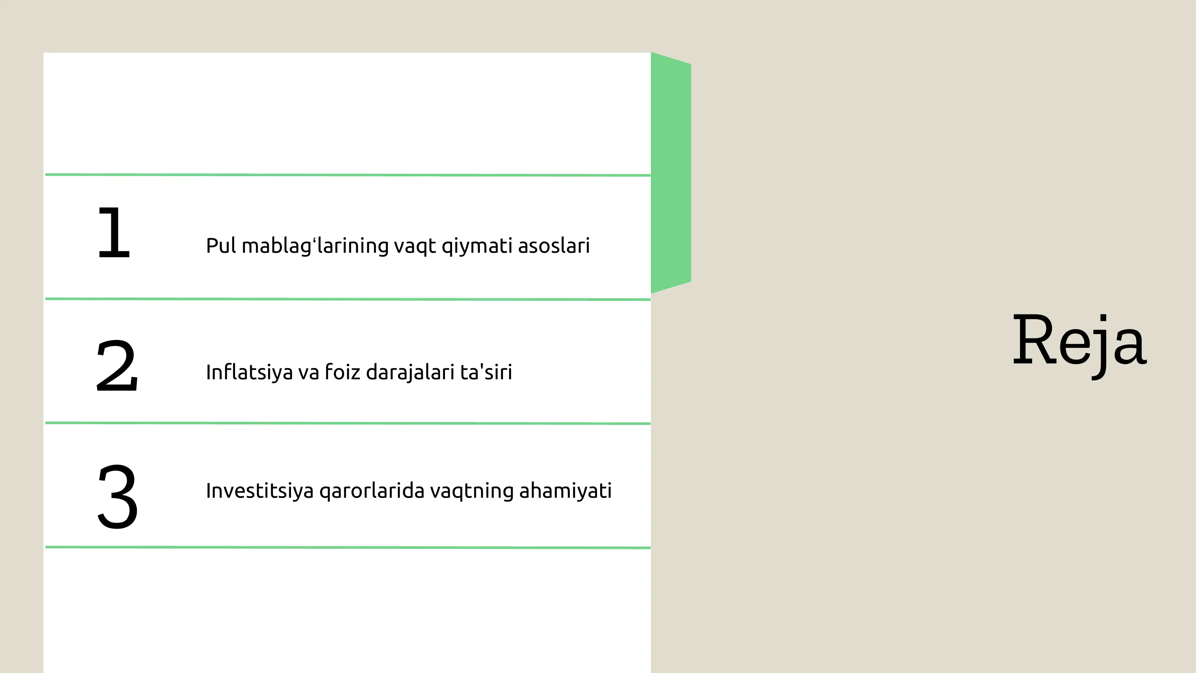 Pul mablagʻlarining vaqt qiymati 2