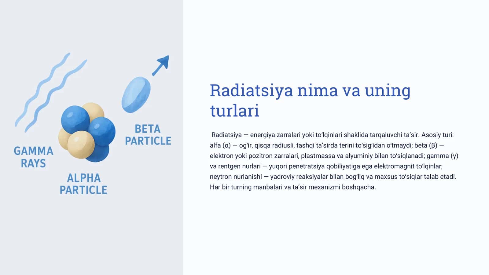 Radiatsion gigiyena: Asosiy tushunchalar va o'rganish ob'ektlari 2