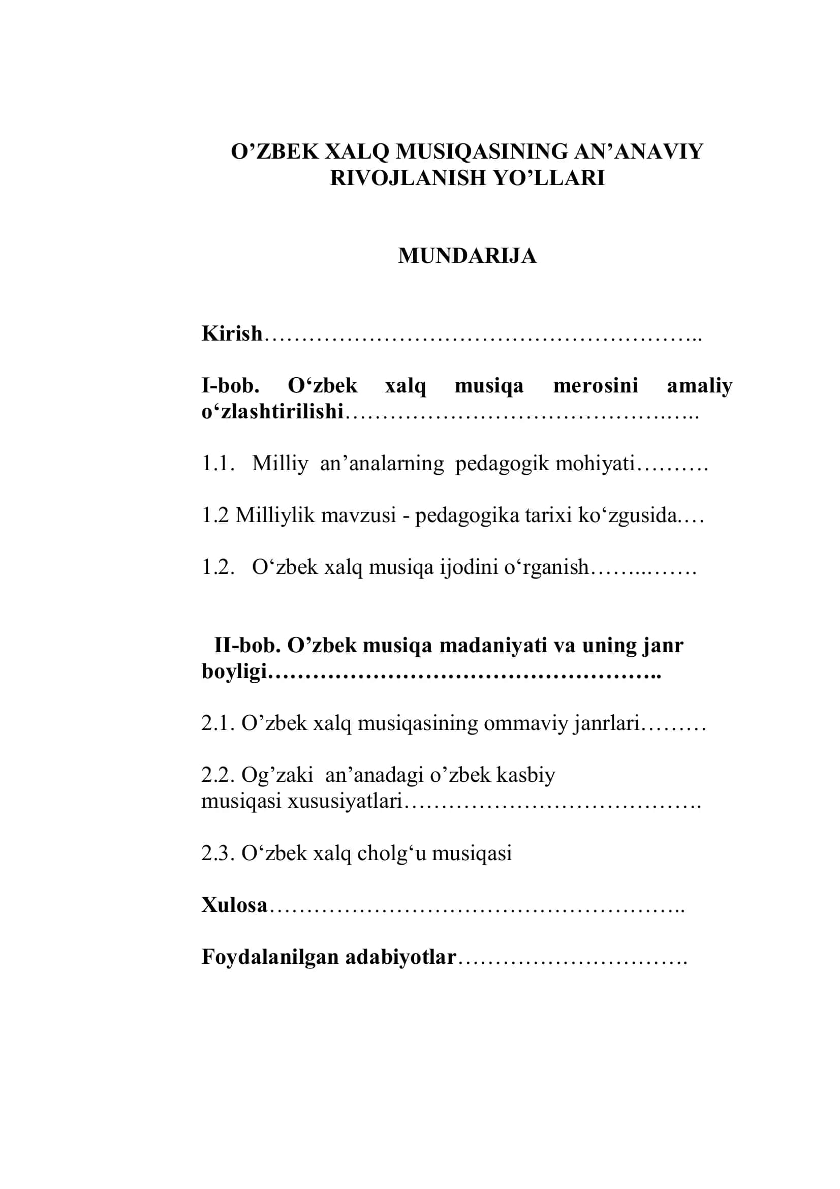 O’ZBEK XALQ MUSIQASINING AN’ANAVIY RIVOJLANISH YO’LLARI 2