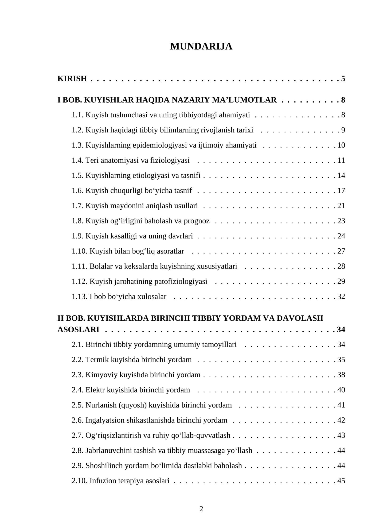 KUYISHLARDA BIRINCHI TIBBIY YORDAM VA HAMSHIRALIK PARVARISHI 2