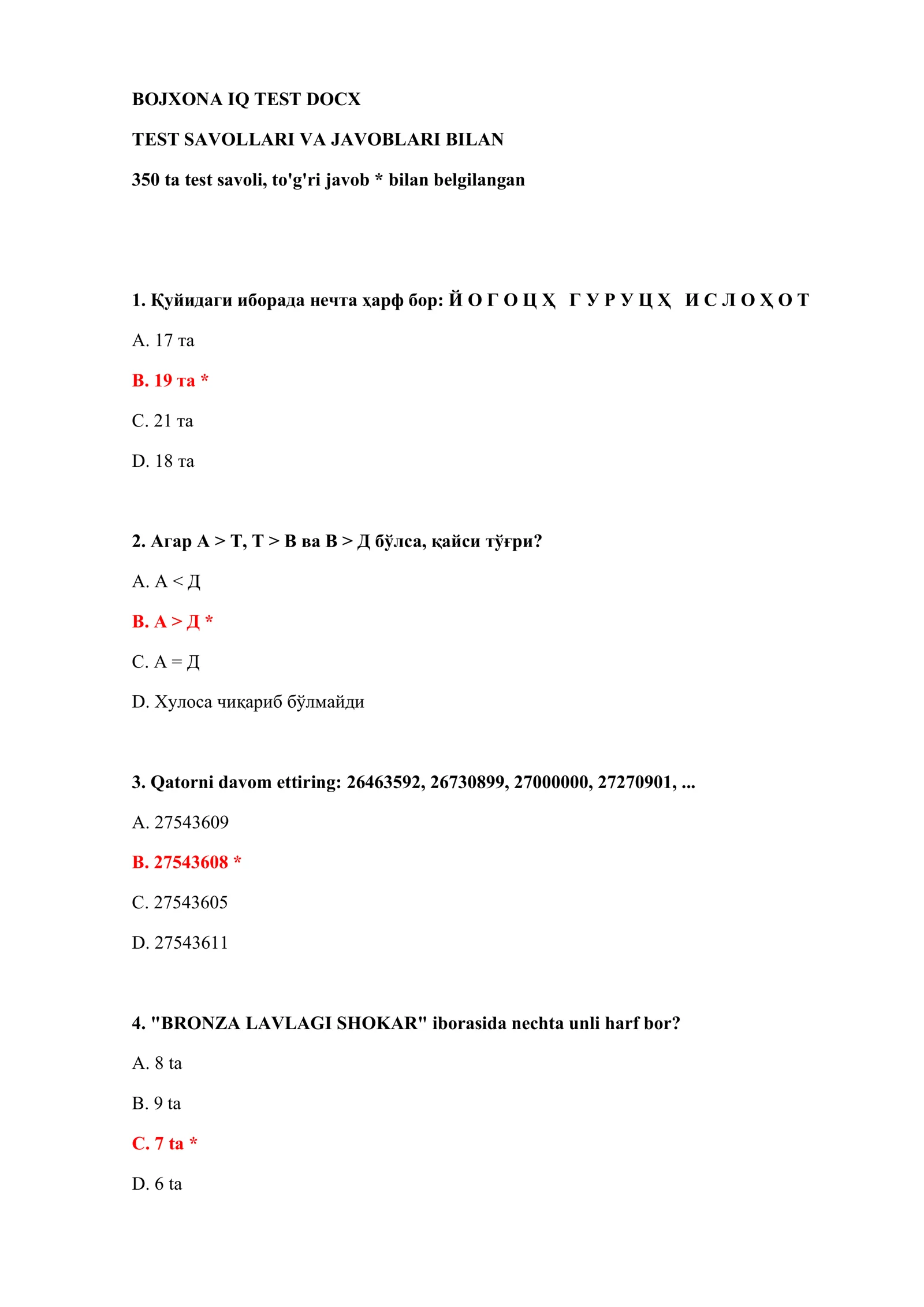 BOJXONA IQ TEST DOCX 2