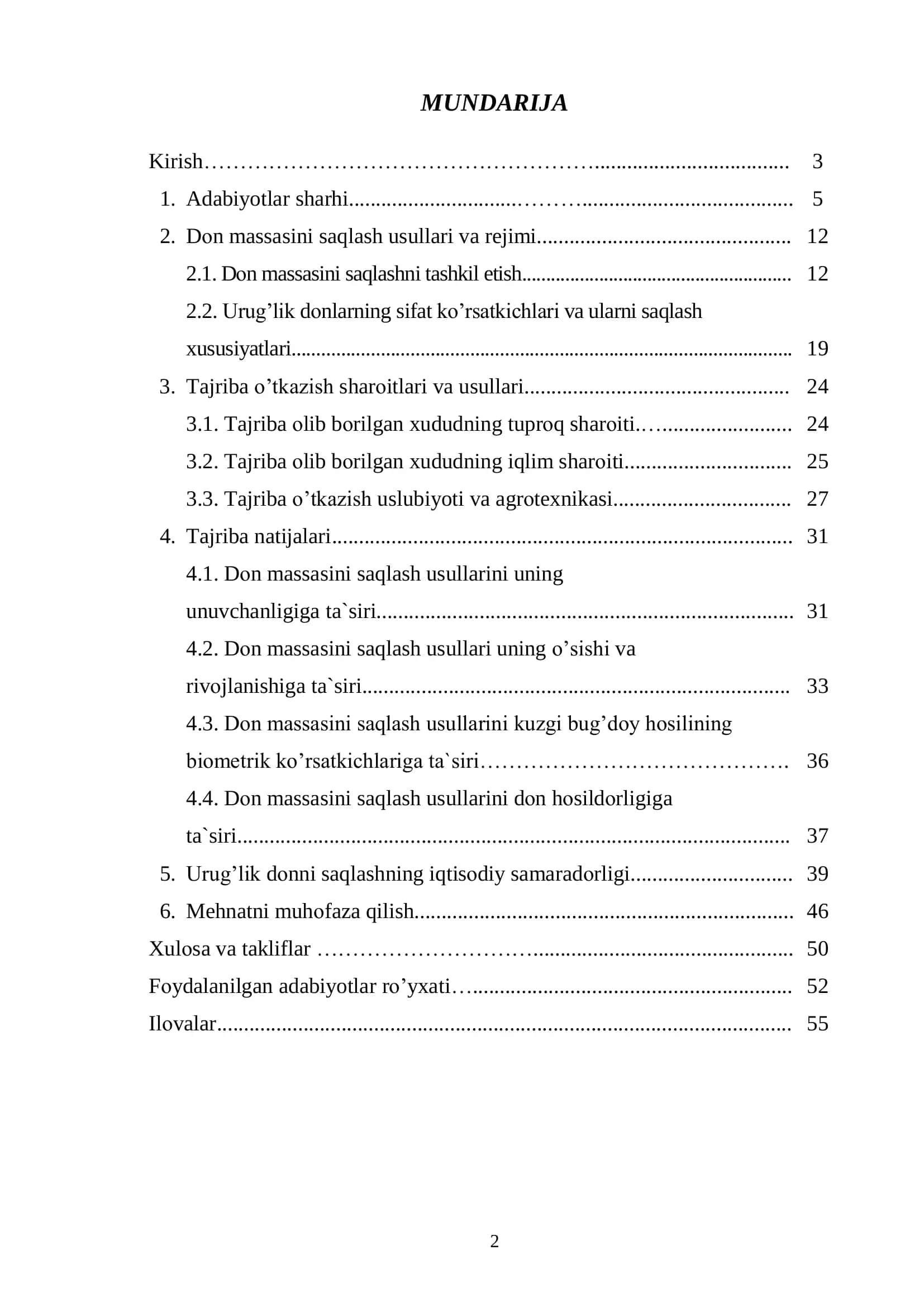 Qishlоq xo’jaligi mahsulоtlari yetishtirish, saqlash va ularni dastlabki qayta ishlash texnоlоgiyasi ta`lim yo’nalishi bitiruvchisi 2