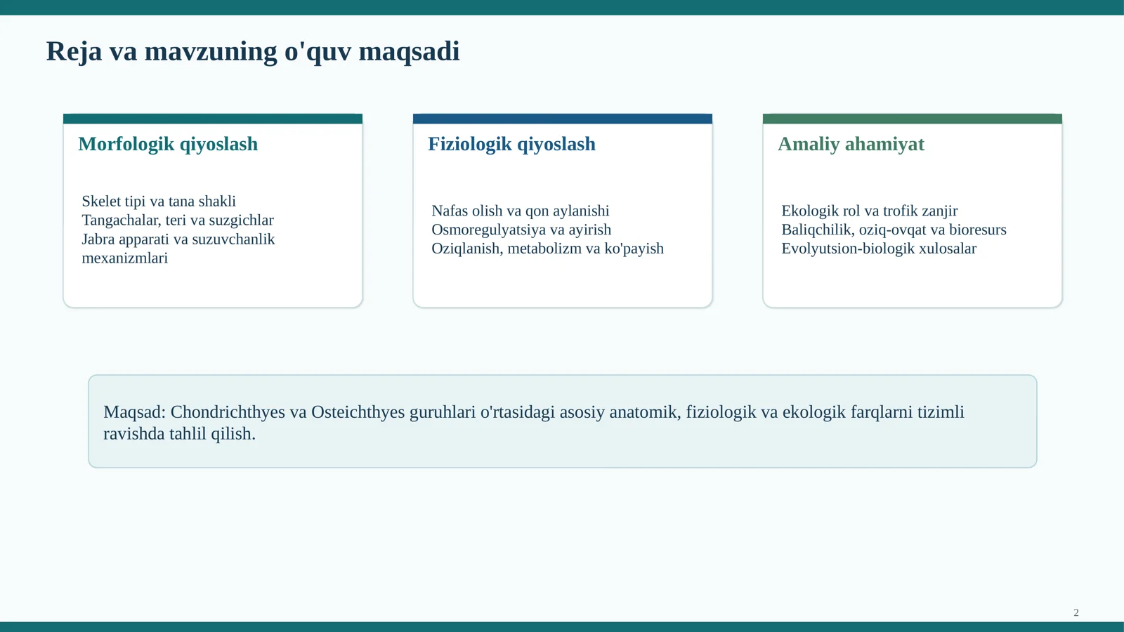 Baliq anatomiyasi va fiziologiyasi 2
