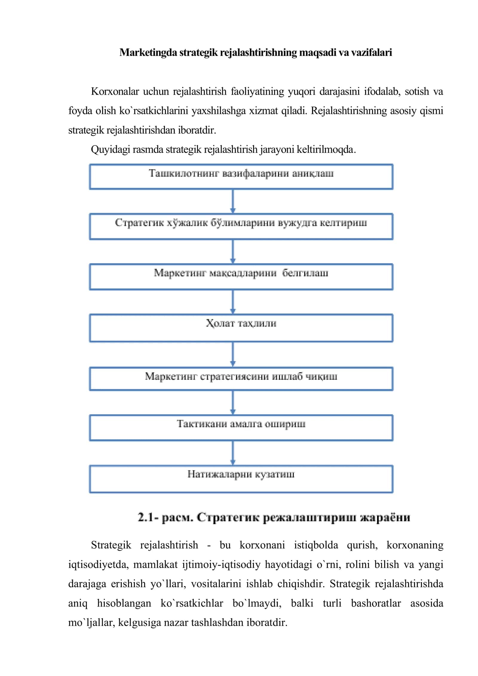 Marketingni strategik va taktik rejalashtirish 2