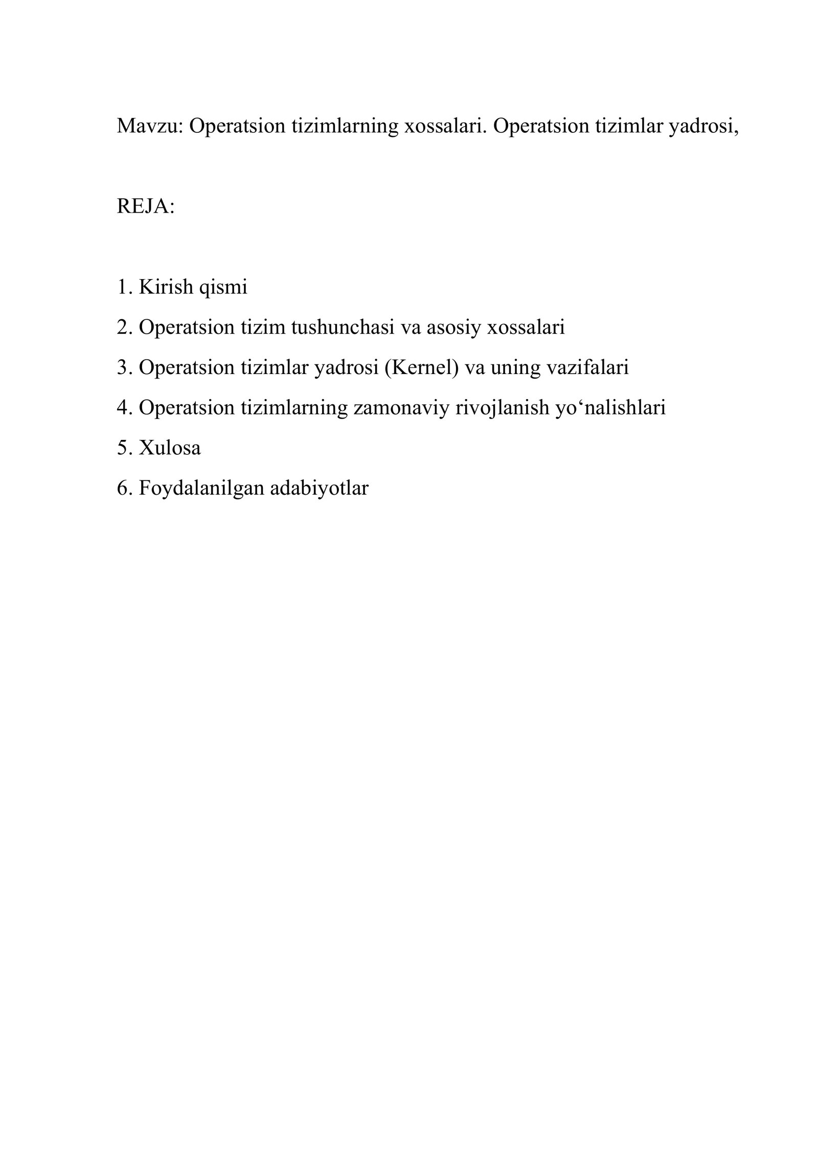 Operatsion Tizimlar 2