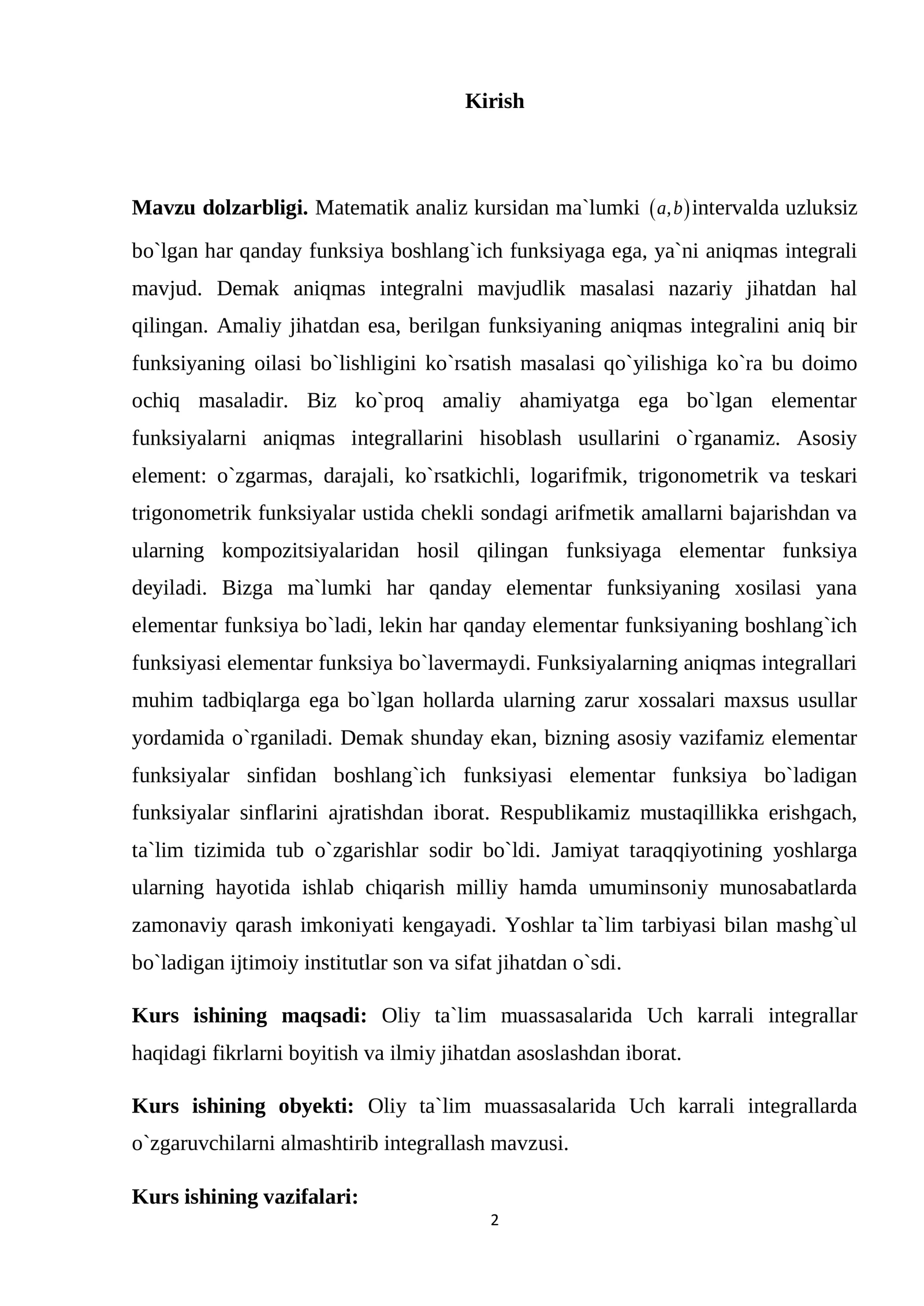 Uch karrali integrallar 2