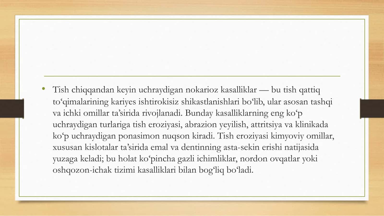 Tish chiqqandan keyin uchraydigan nokarioz kasalliklar 2