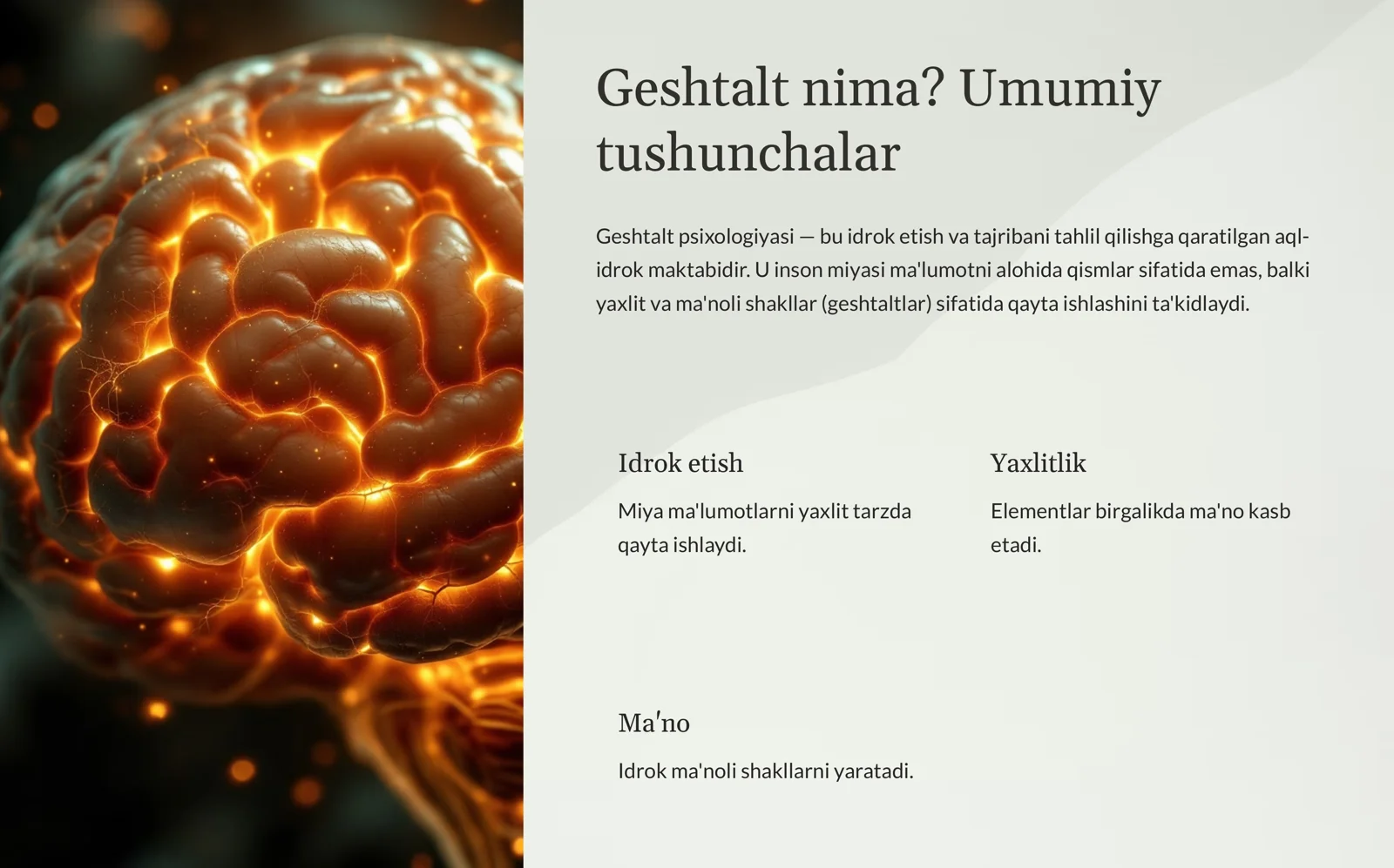 Geshtalt Psixologiyasining
Mazmun-Mohiyati 2