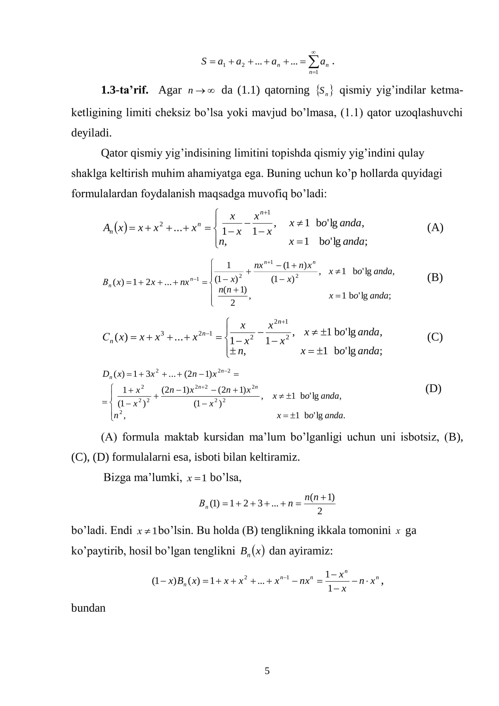 BOB SONLI QATORLAR 2