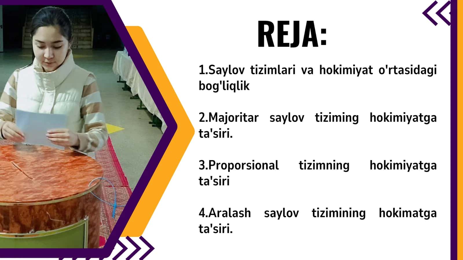 SAYLOV TIZIMLARI VA HOKIMIYAT O'RTASIDAGI BOG'LIQLIK 2