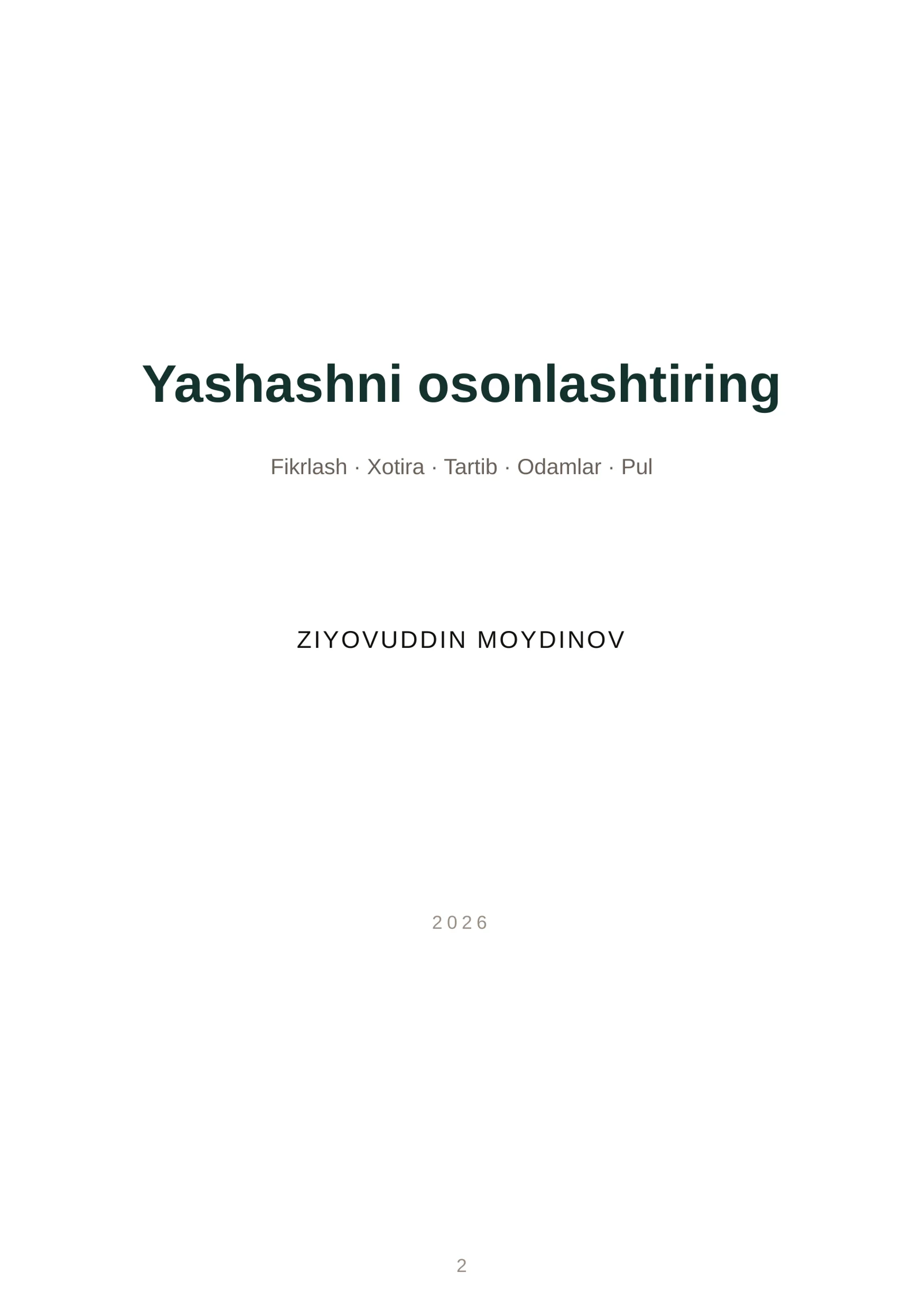 Yashashni osonlashtiring 2