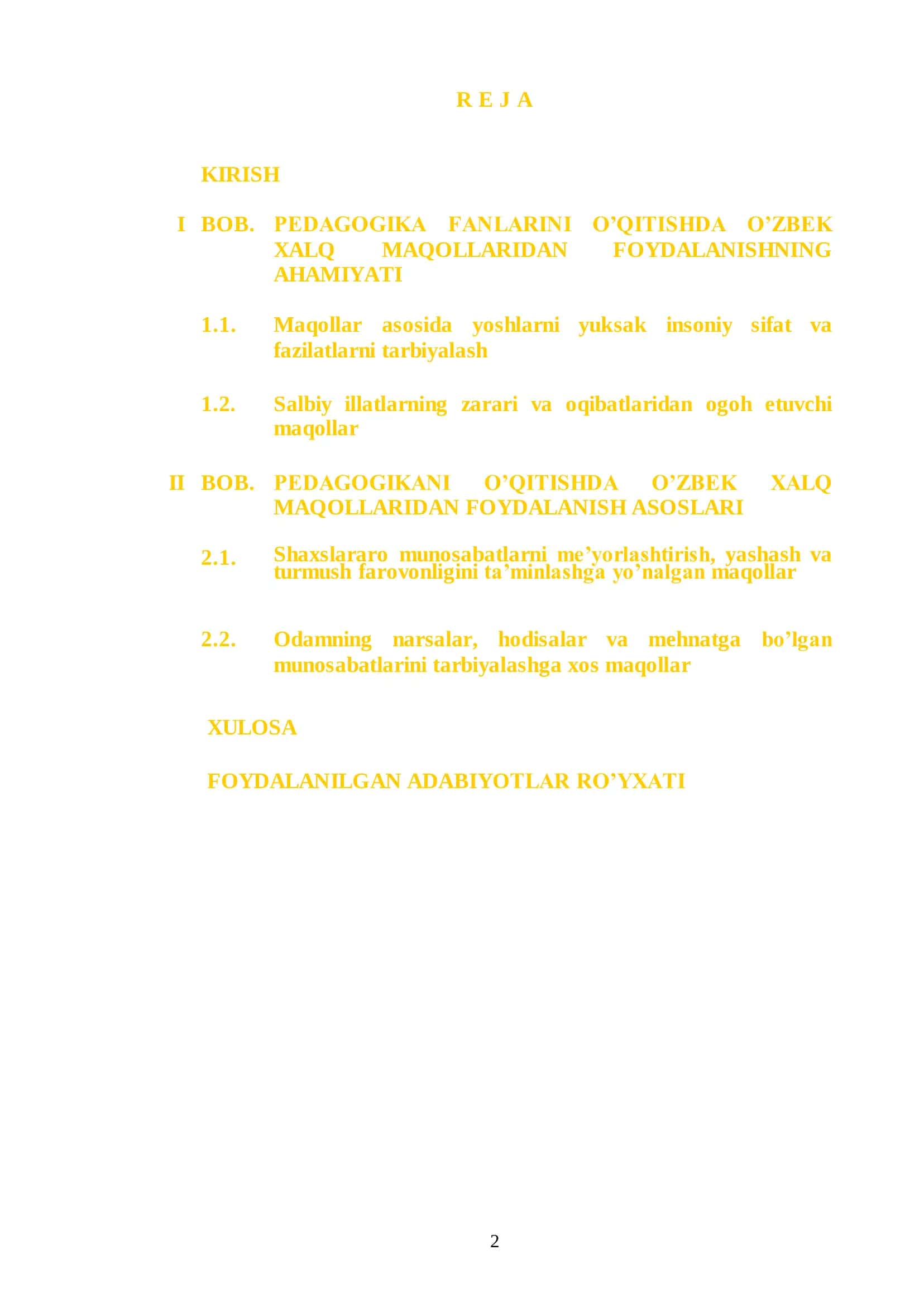 Pedagogikani o’qitishda o’zbek xalq maqollarining gneseologik ahamiyati 2