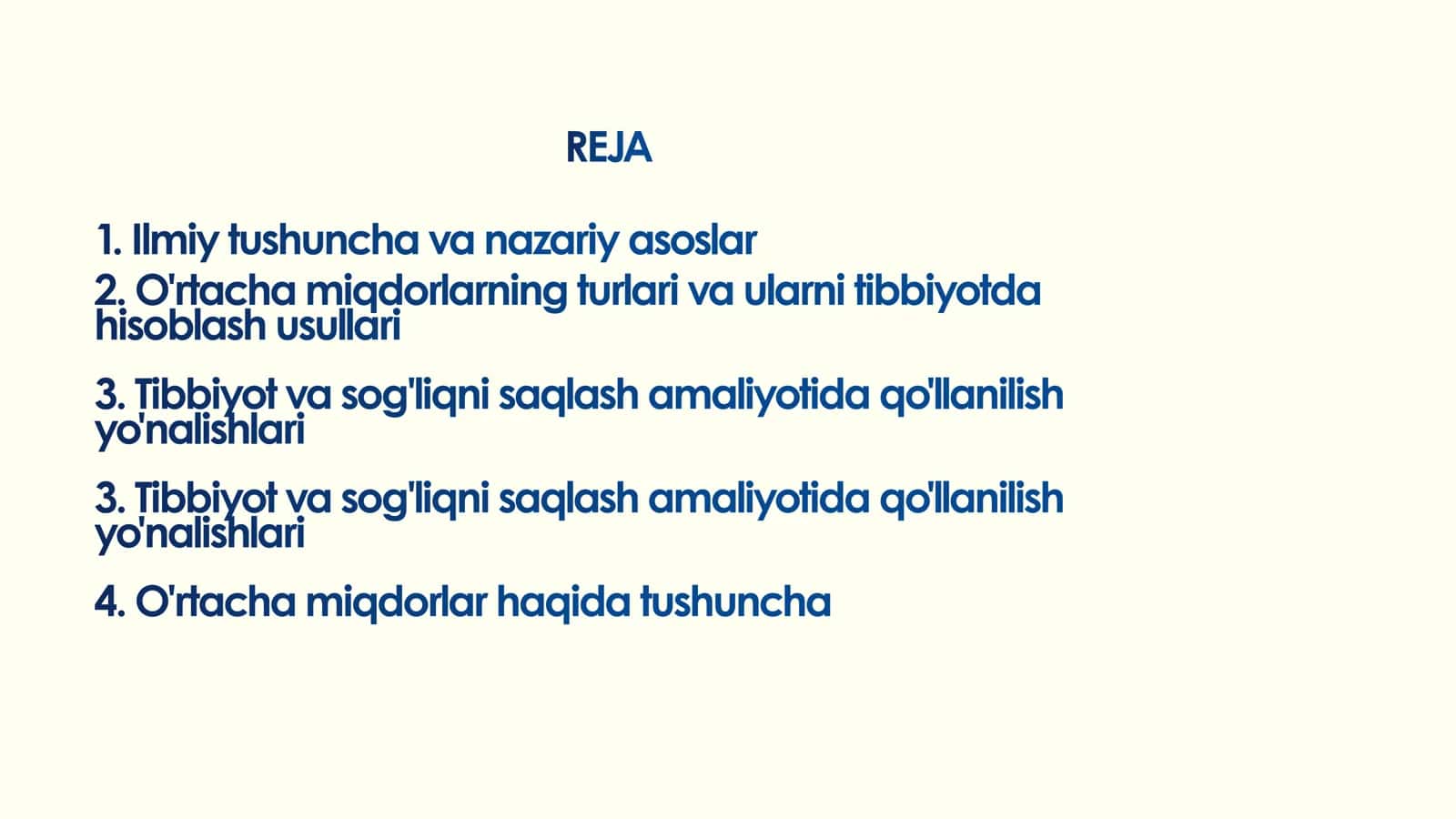 O'rtacha miqdorlarning turlari va ularni tibbiyotda hisoblash usullari 2